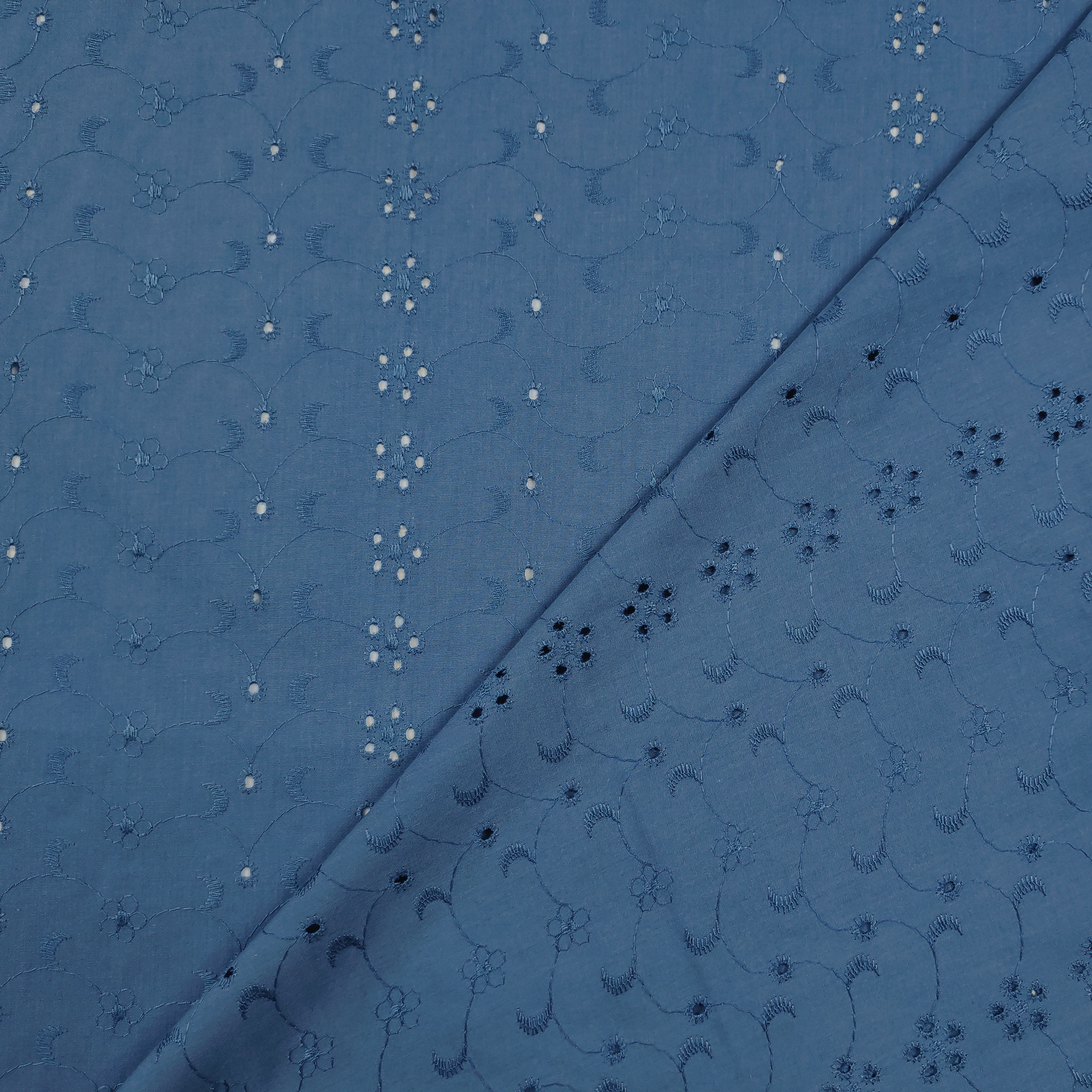 Unicolour Broderie Anglaise Embroidered Suns, Moons, Flowers Image