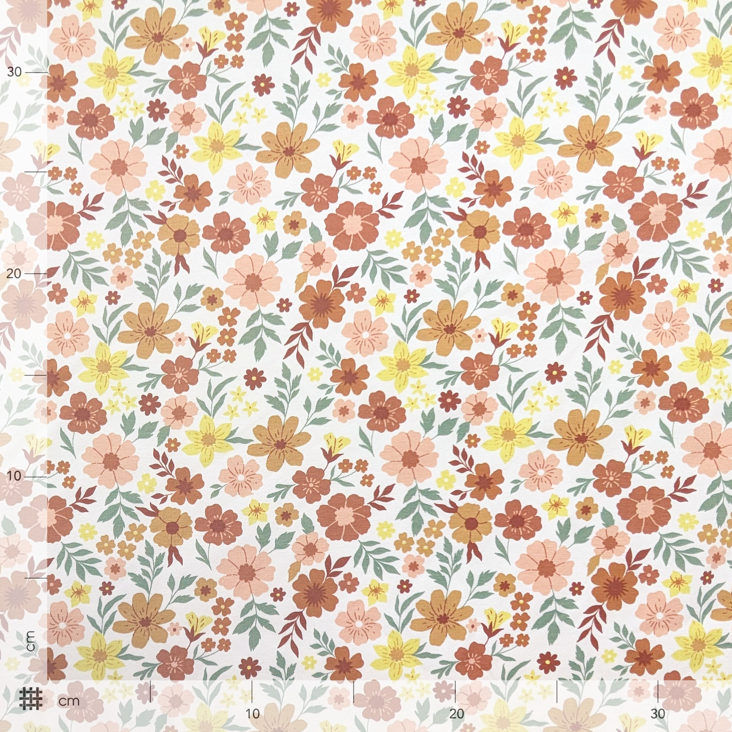 Jersey Cotton Floral Jersey Warm Tones Image