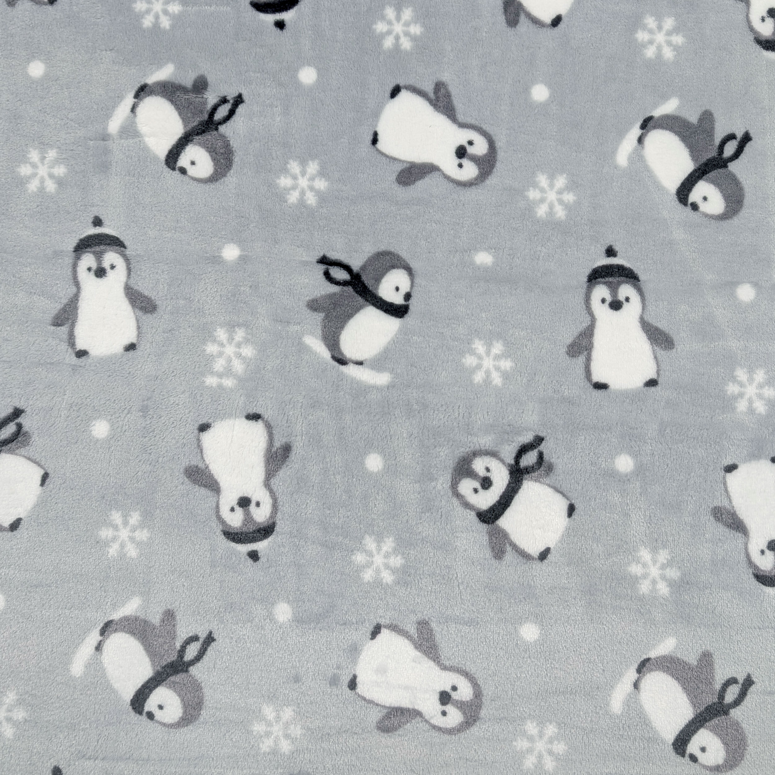 Fleece Hand Cashmere Penguins Grey Background Image