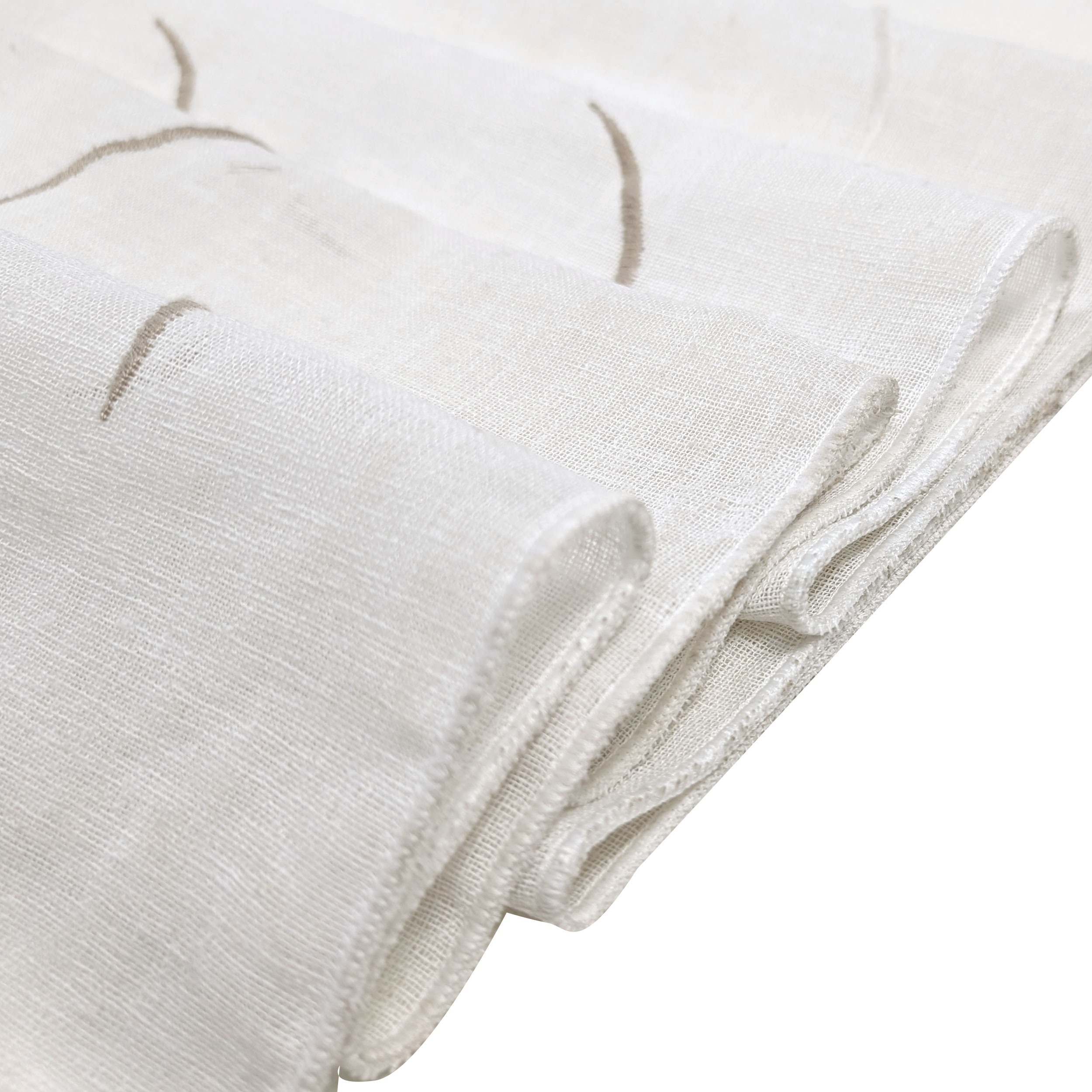 Curtain Fabric Embroidered Dove Grey Image