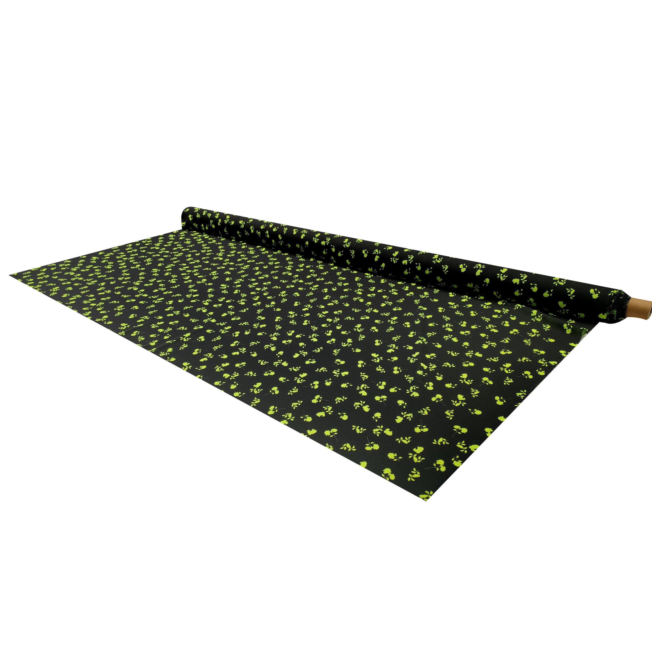 Fleur fantaisie fond vert framboise