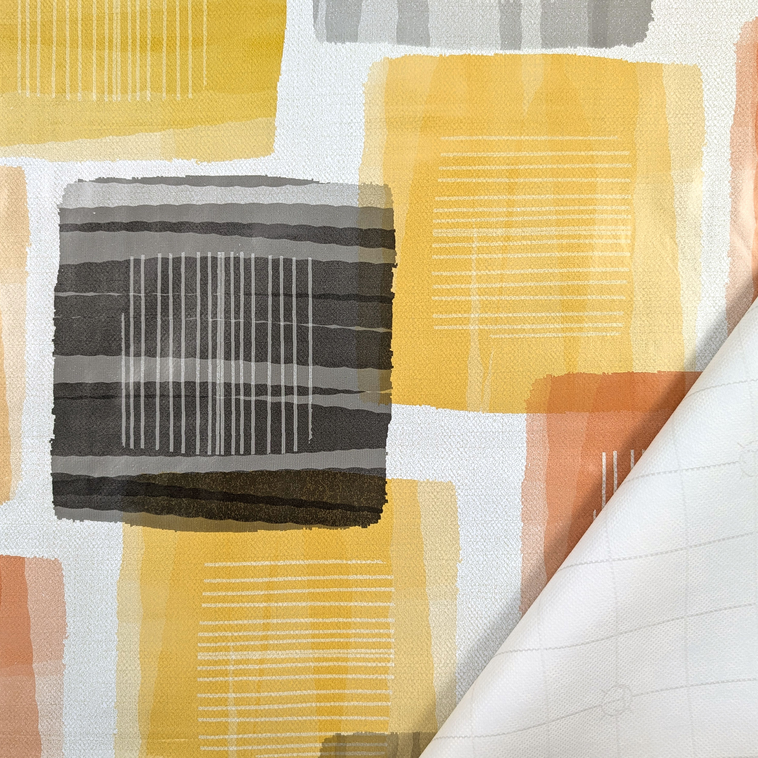 Fabric for Plasticized Tablecloth Geometries Warm Tones Image