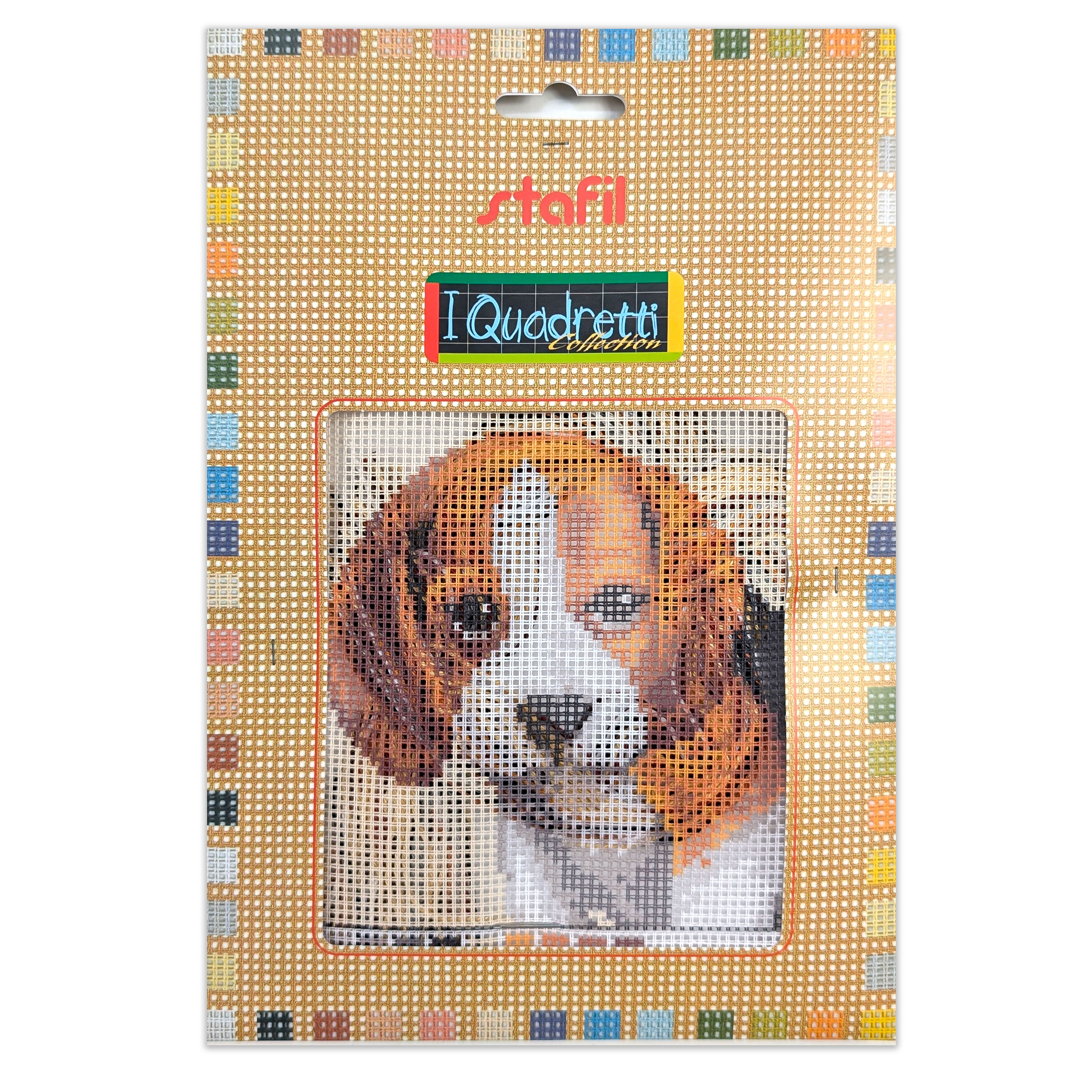 Beagle 'i Quadretti' Half Cross Stitch Set Image