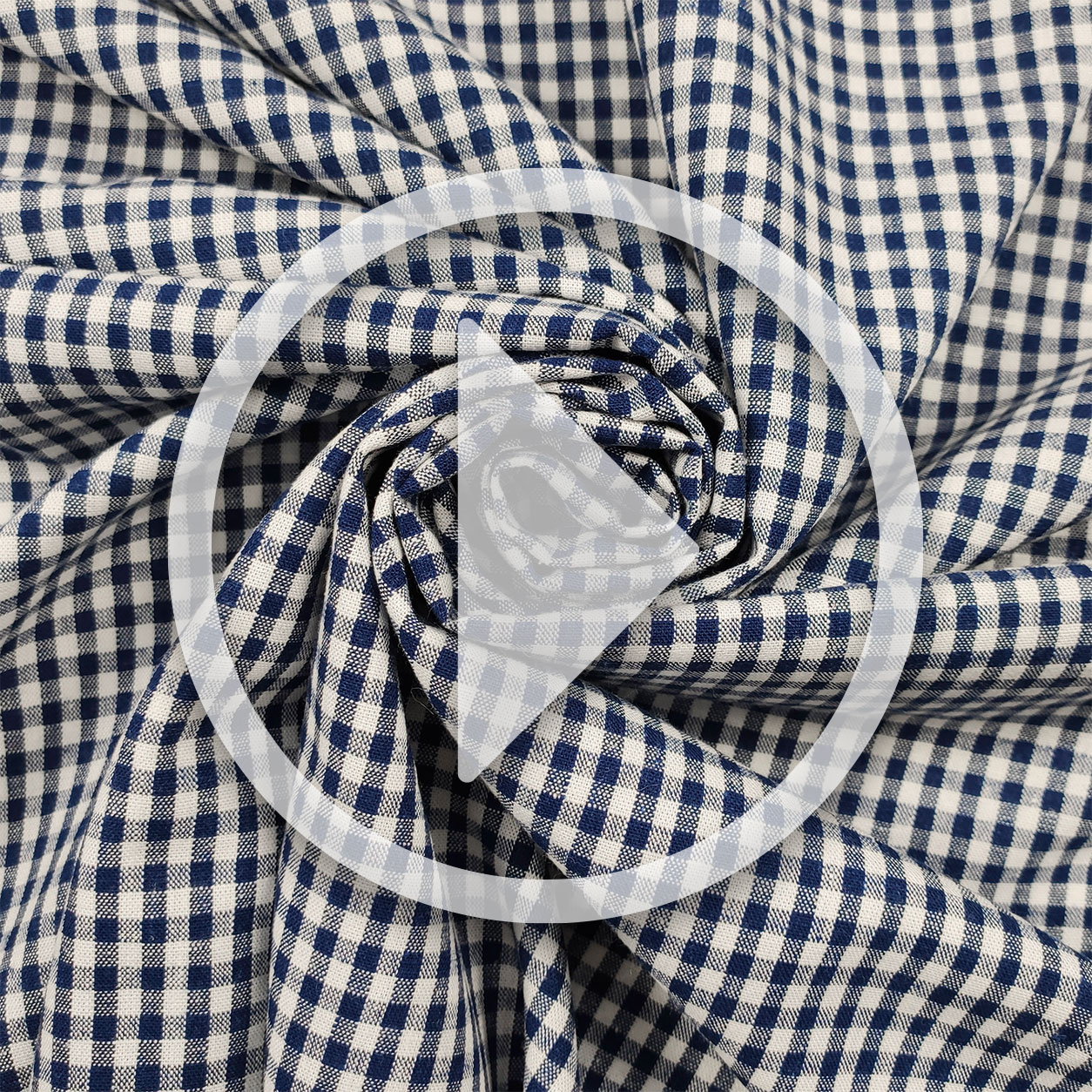 Linen Blend Blue Gingham Image