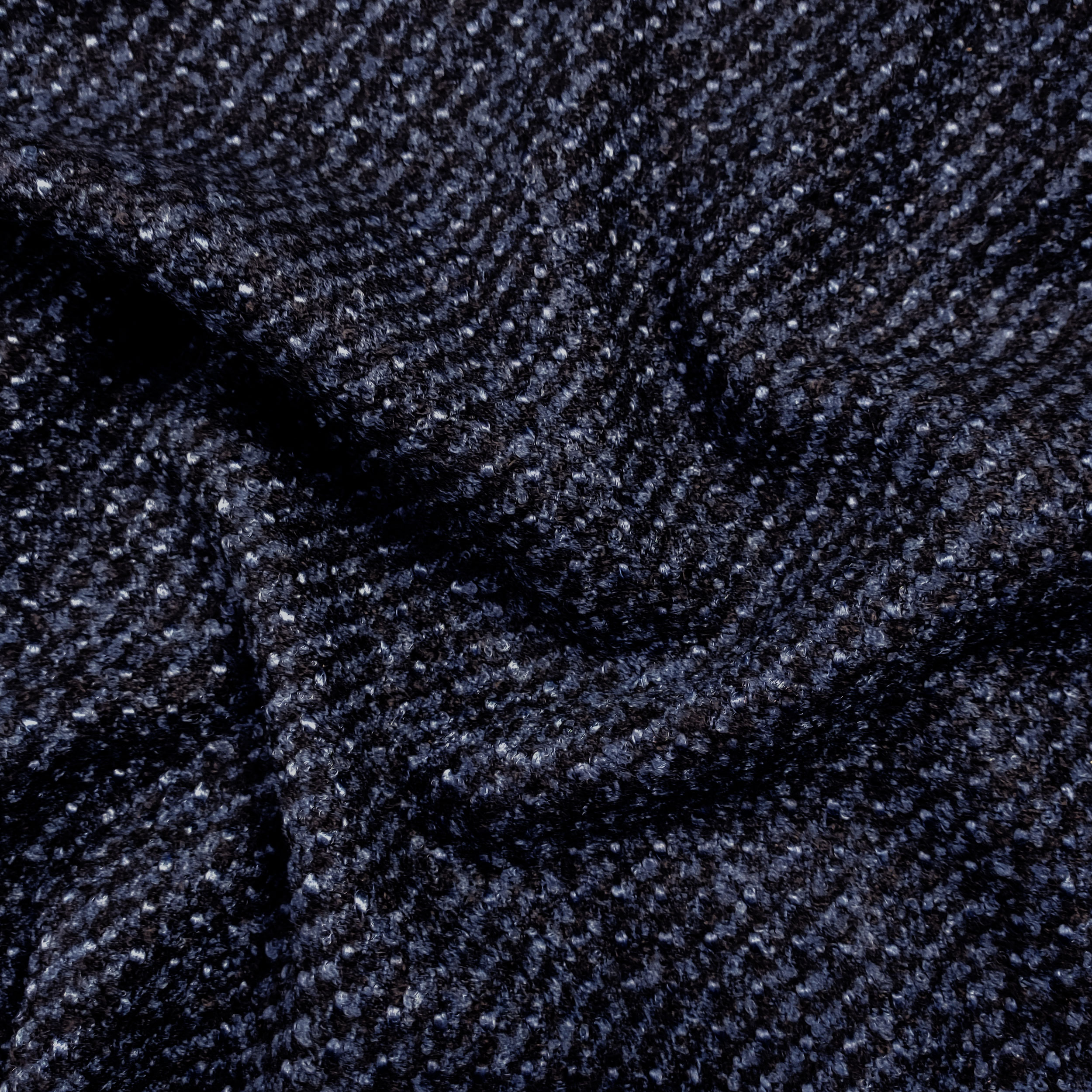 Fabric for Blue and Black Dyed Tweed Coat