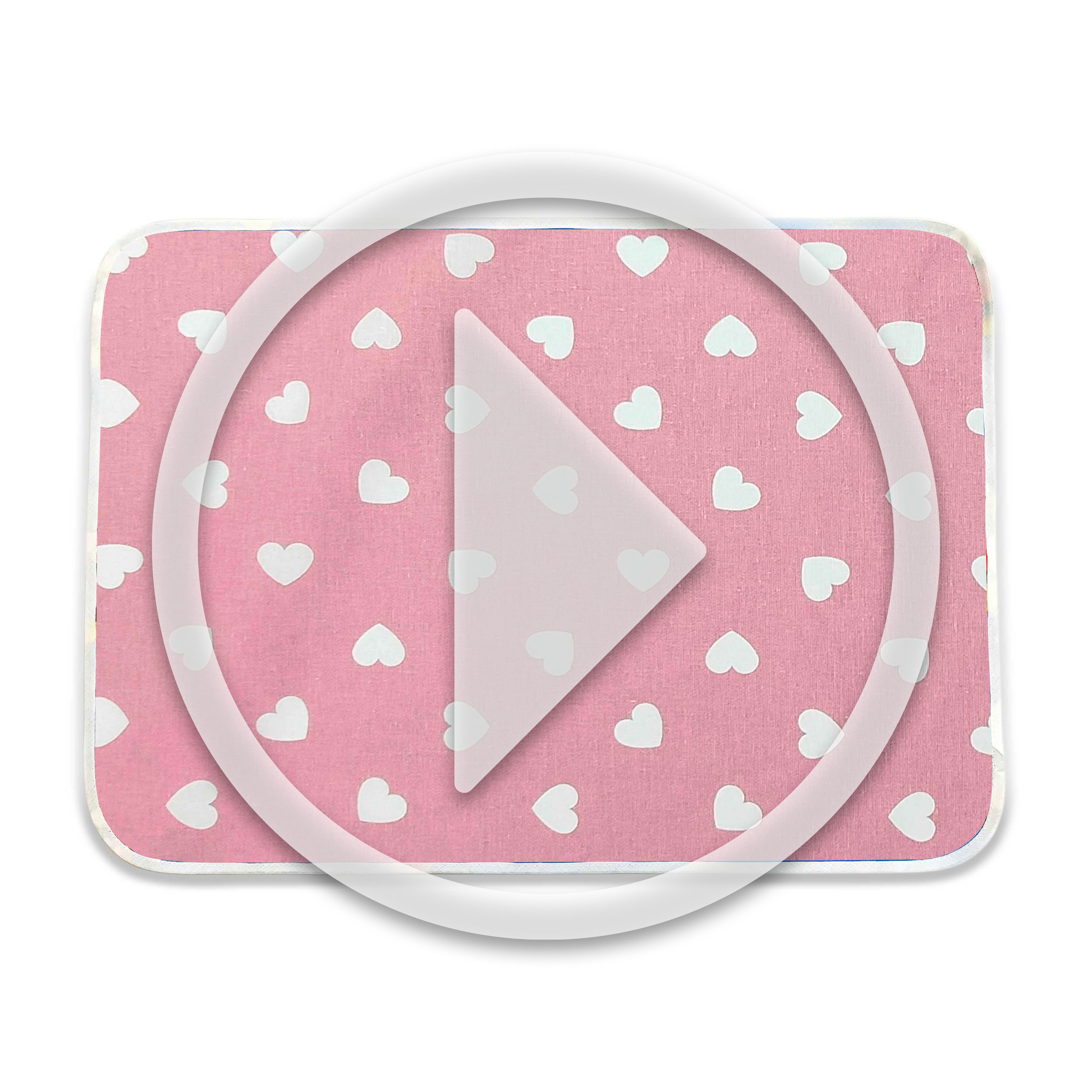 Placemat White Hearts Antique Pink Background Image