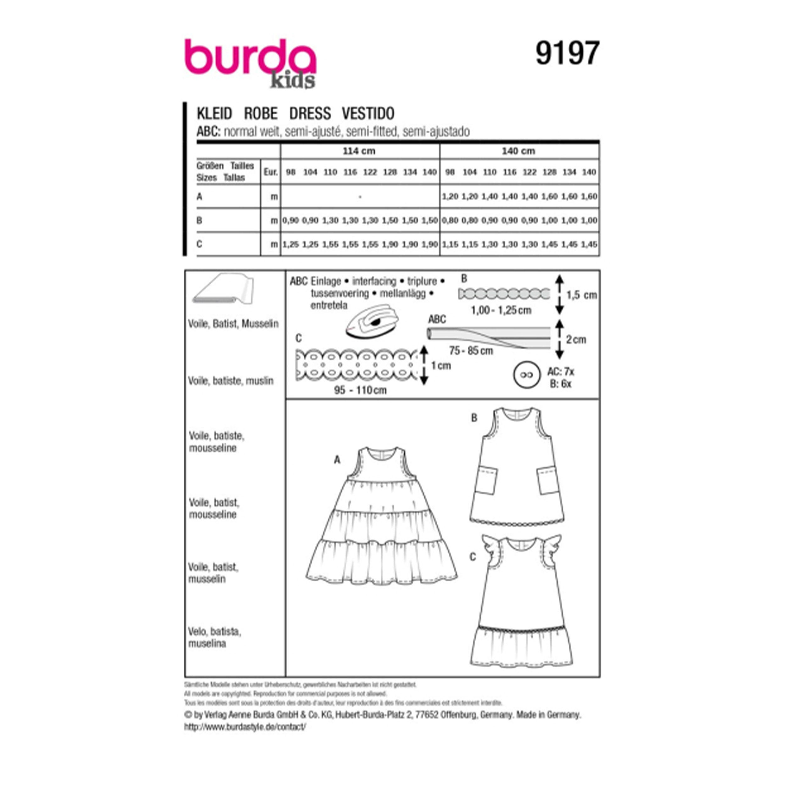 Pattern Burda Kids Easy Summer Dress Image