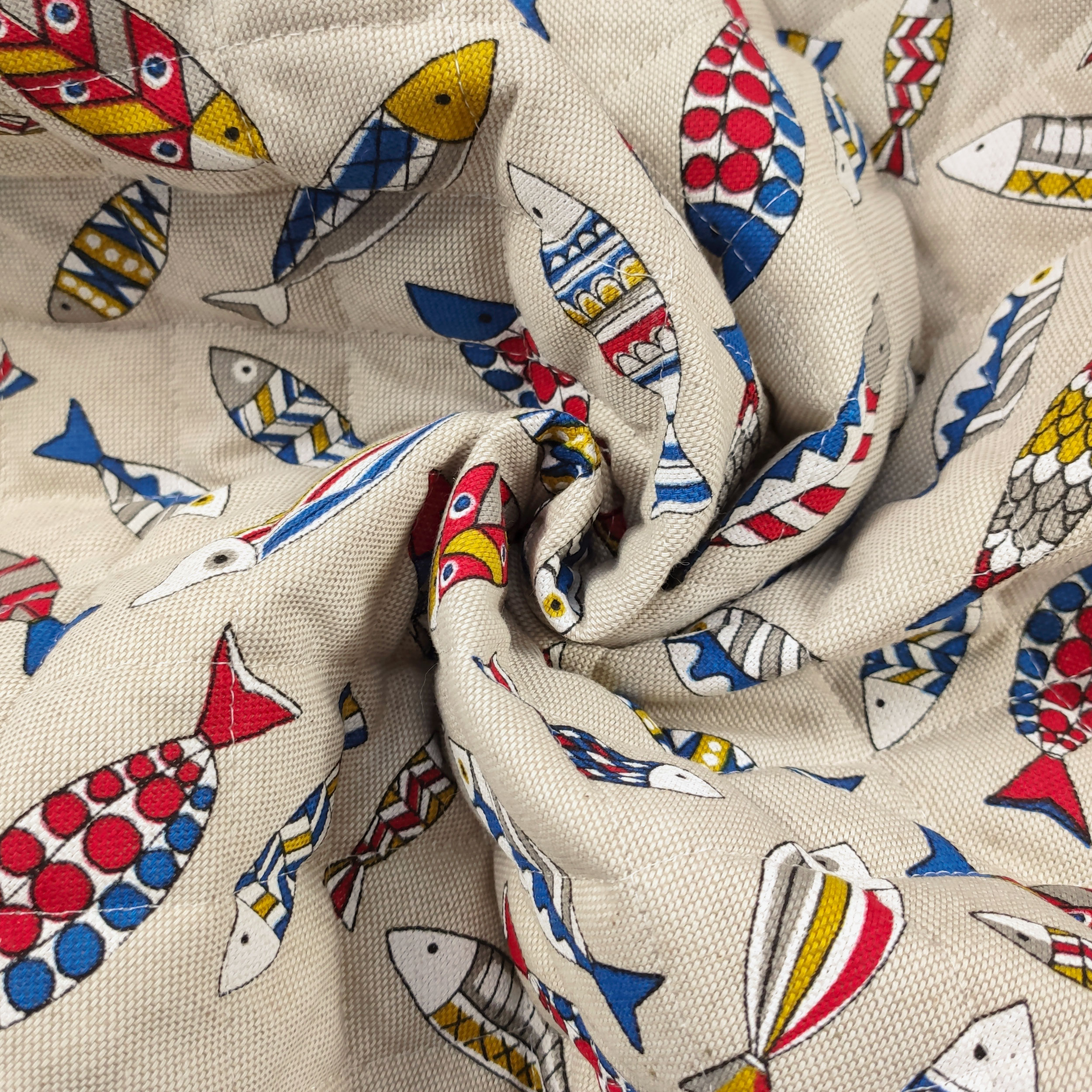 Multicolour Fish Quilting Fabric