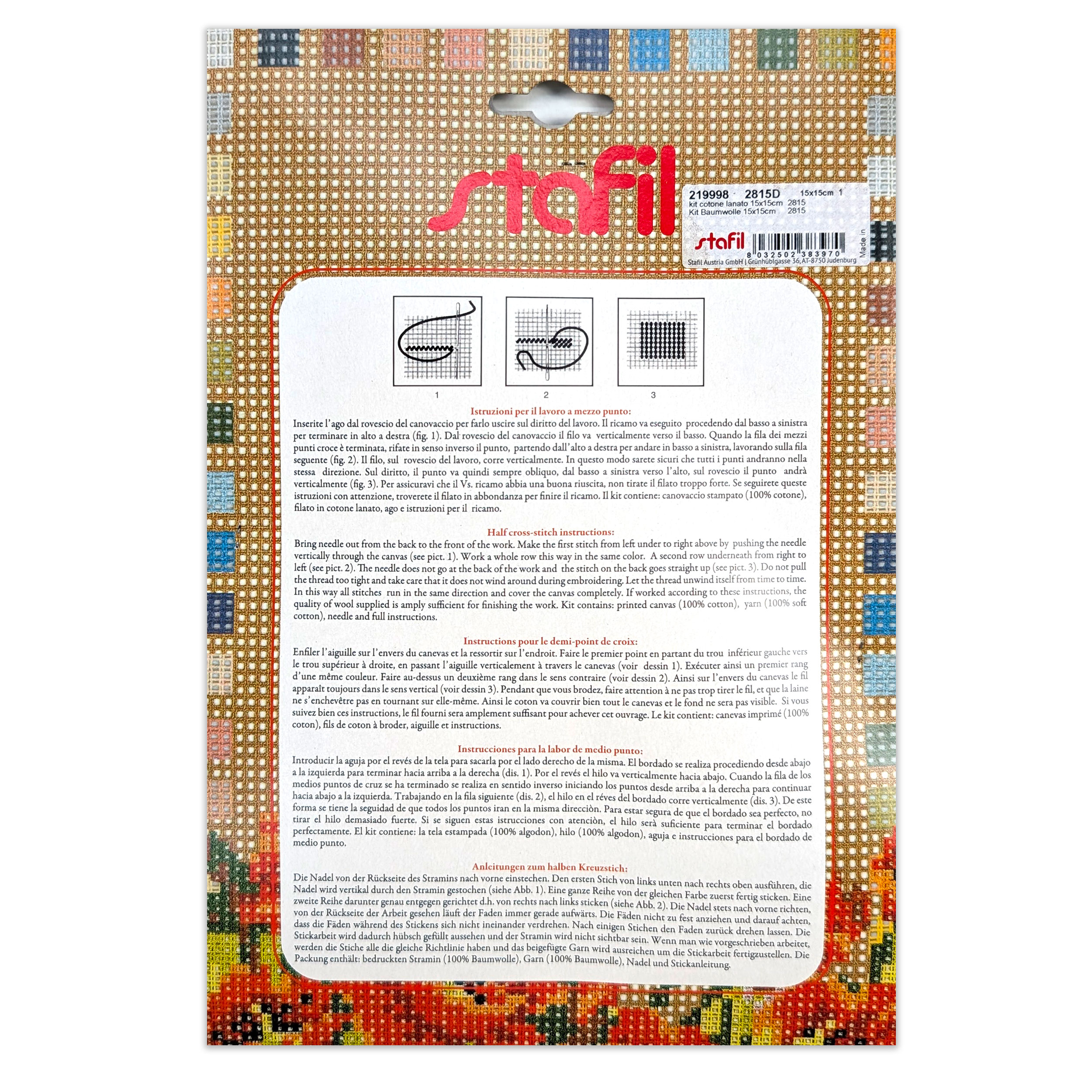 Teddy Bear Half Cross Stitch Set Image