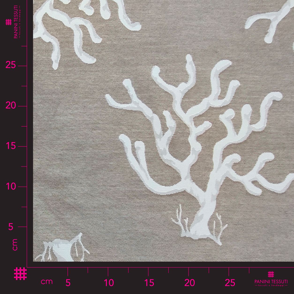 Jacquard fabric Double Corals Pearl and Beige H 280 cm