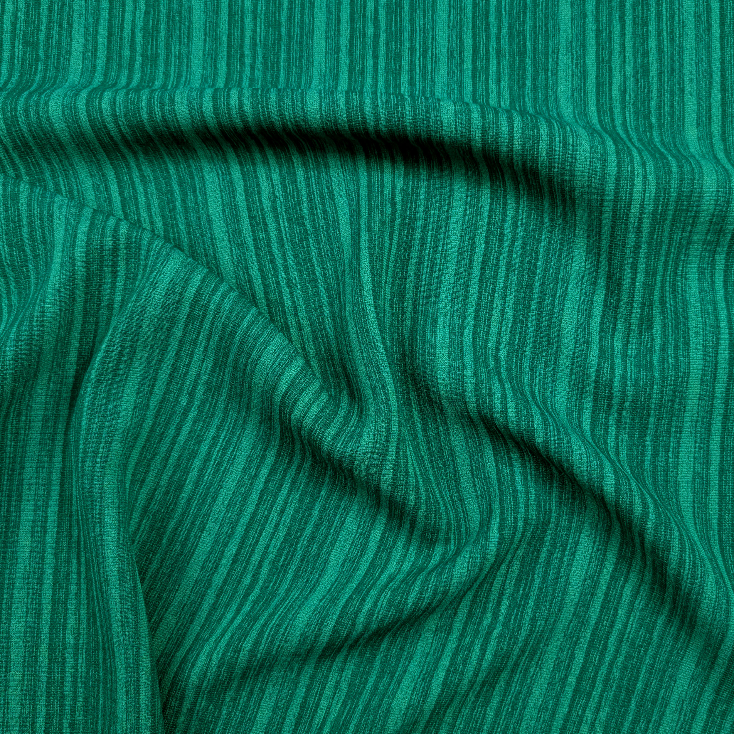 Green Striped Crêpe Fabric Image