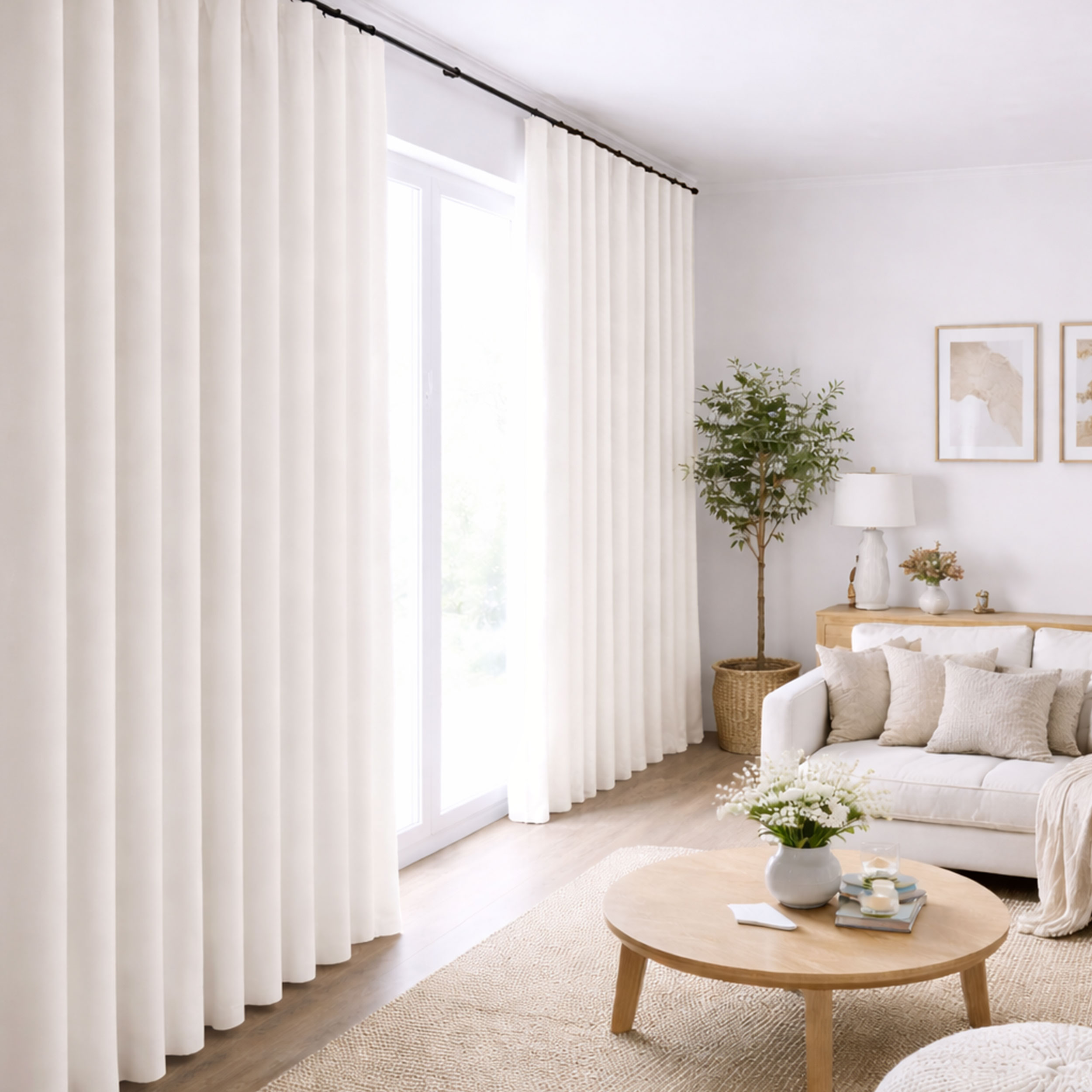 Marlene Curtain Fabric White Image