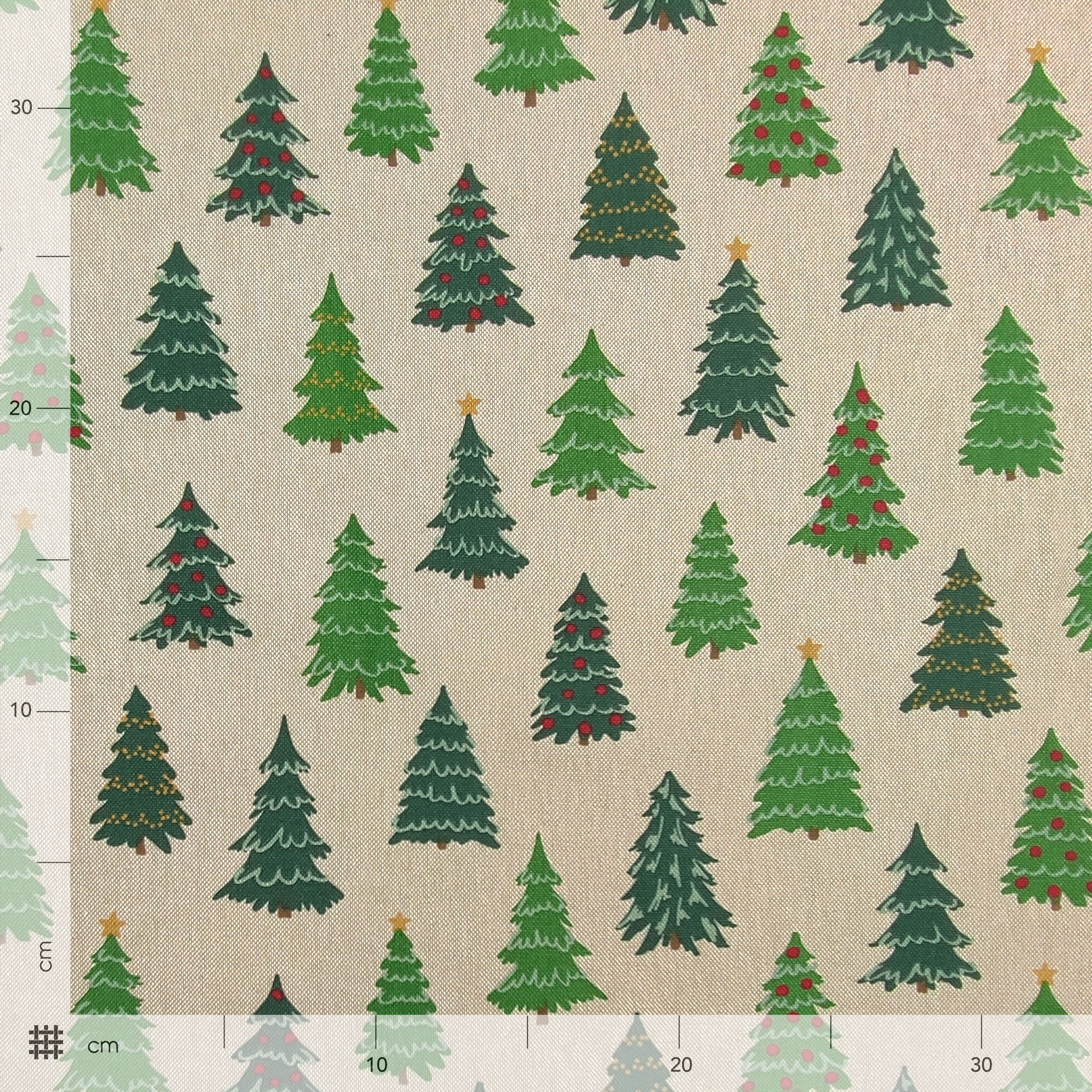 Tessuto Panama Alberi di Natale