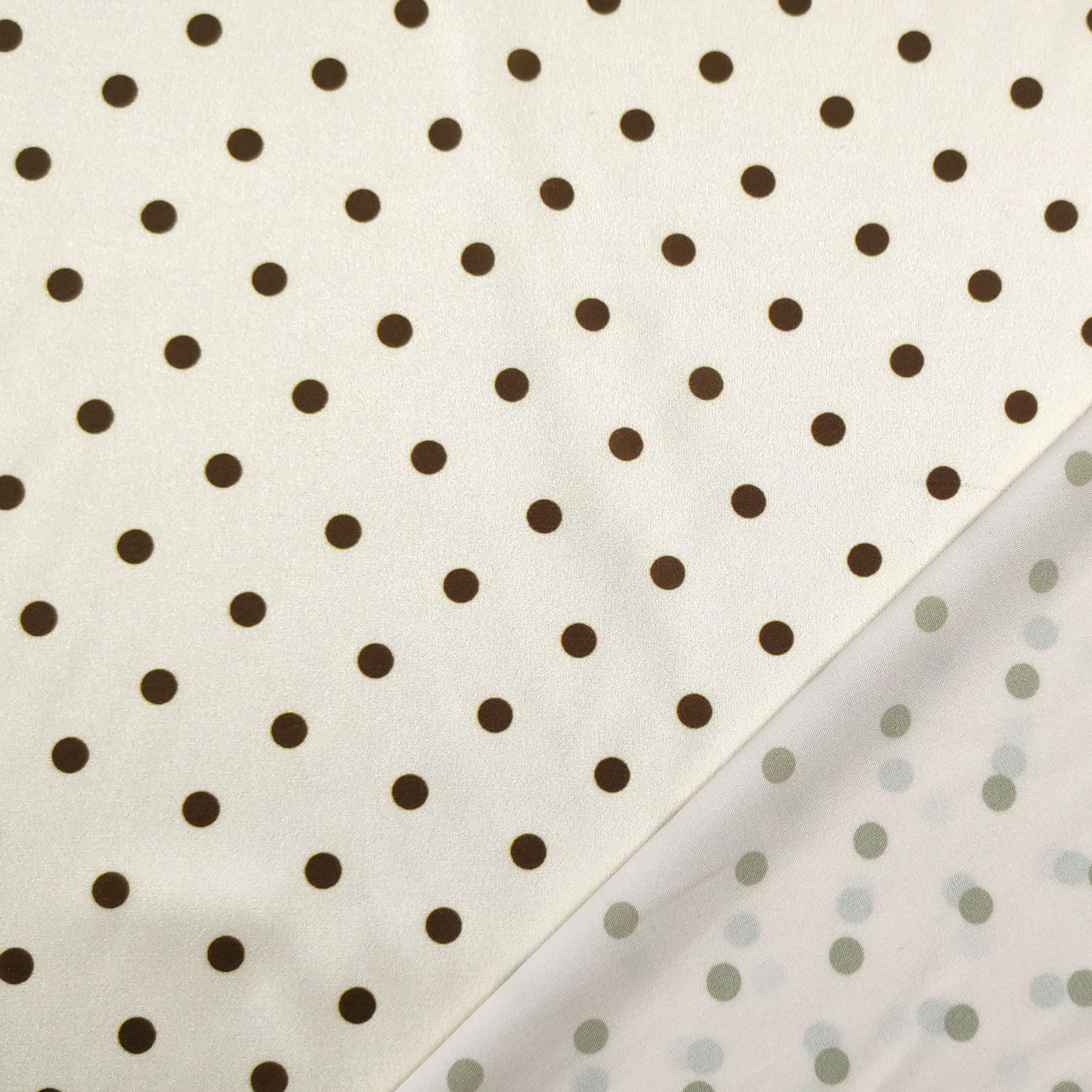Elasticated Satin Set High Fashion Polka Dot Cream Background
