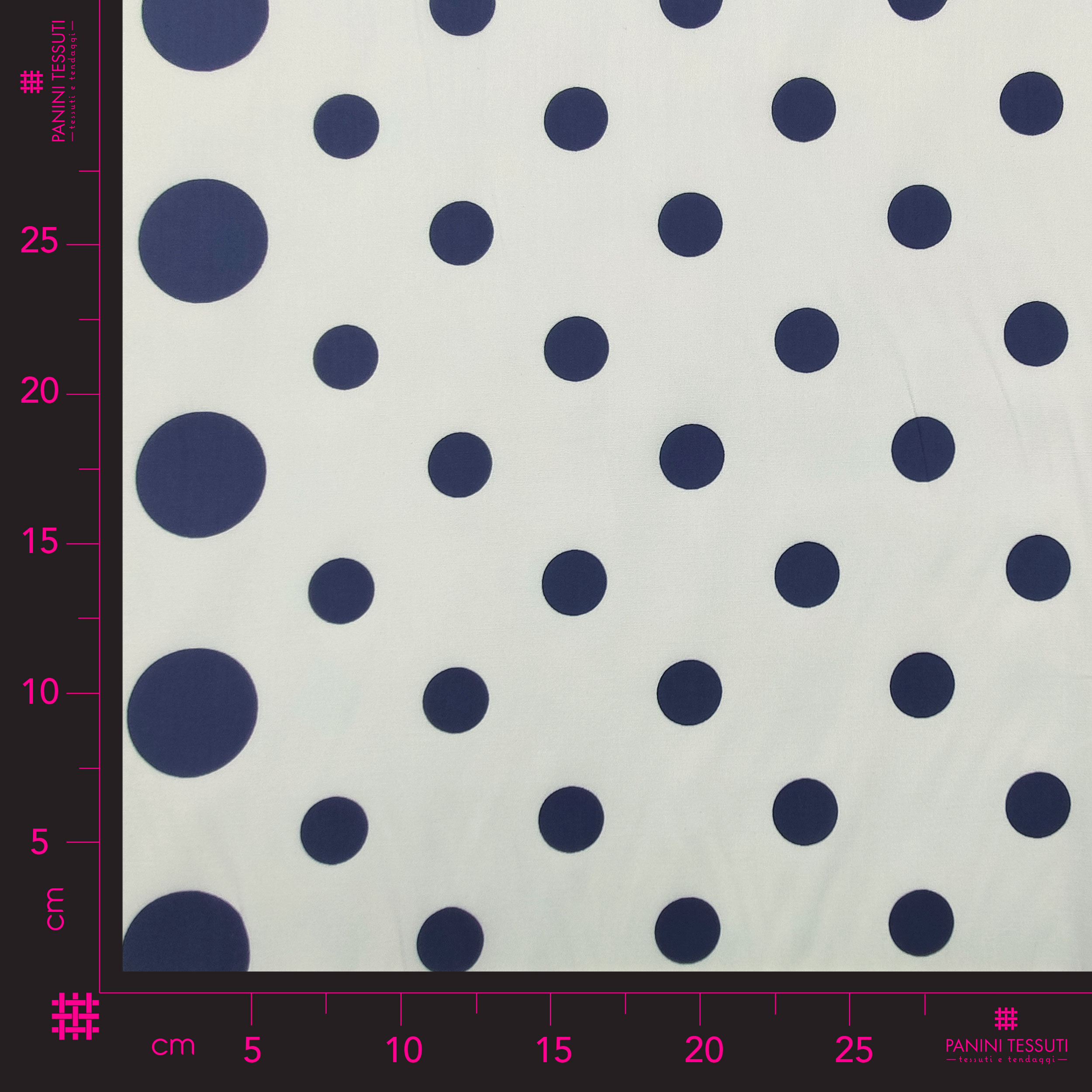 Baumwollsatin Große und kleine Polka Dots Hellblauer Hintergrund