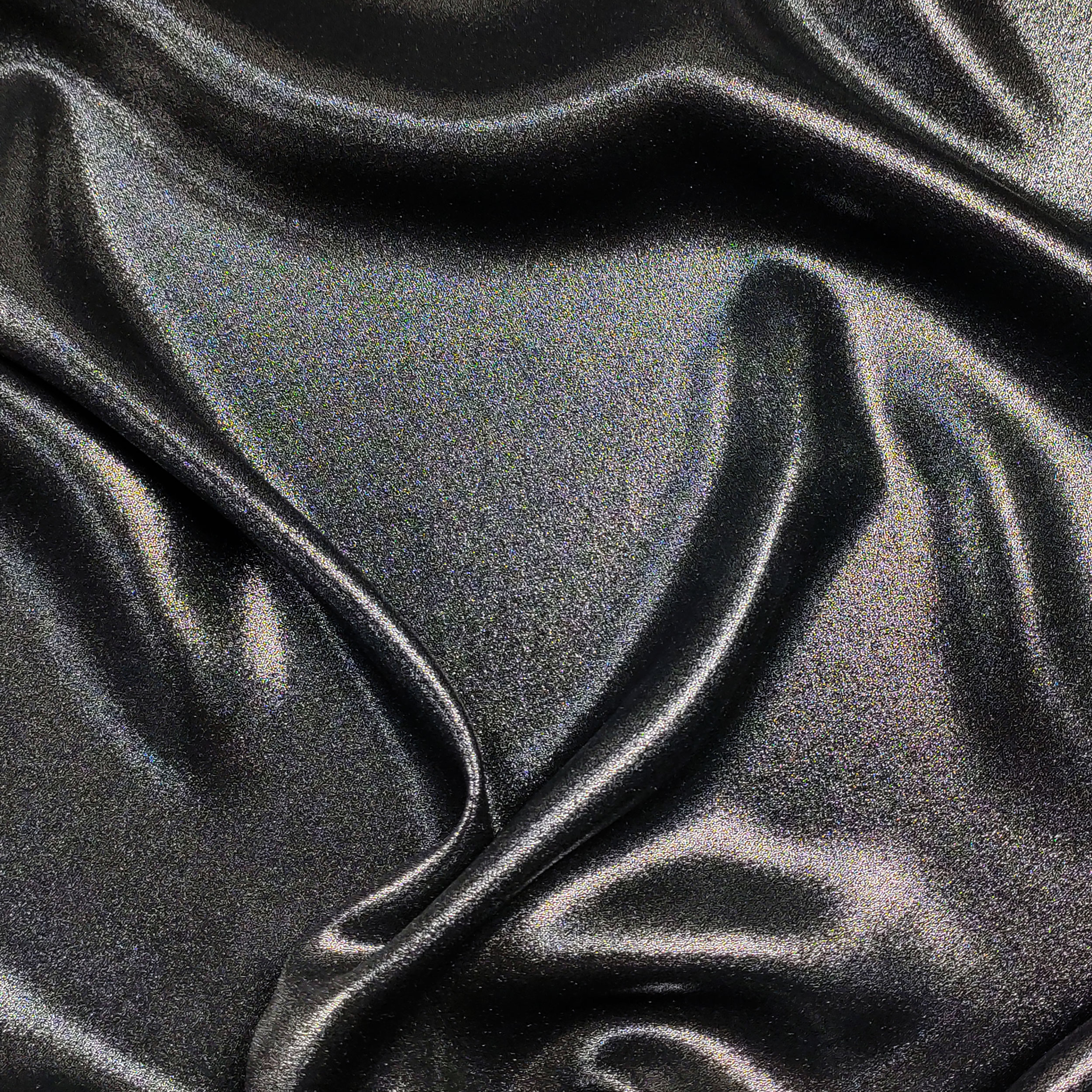 Georgette laminée noire