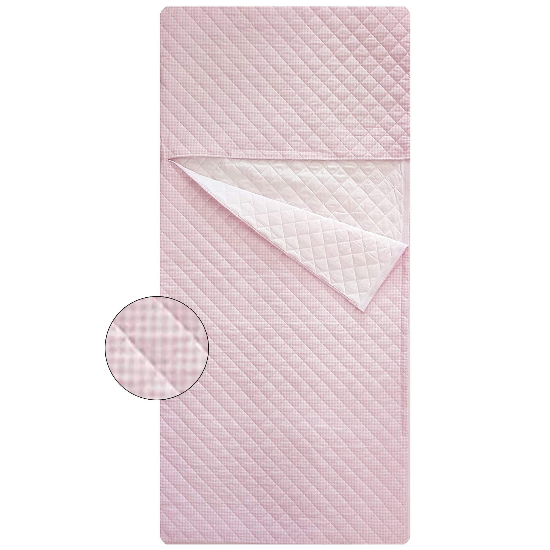 Sac de couchage à carreaux rose