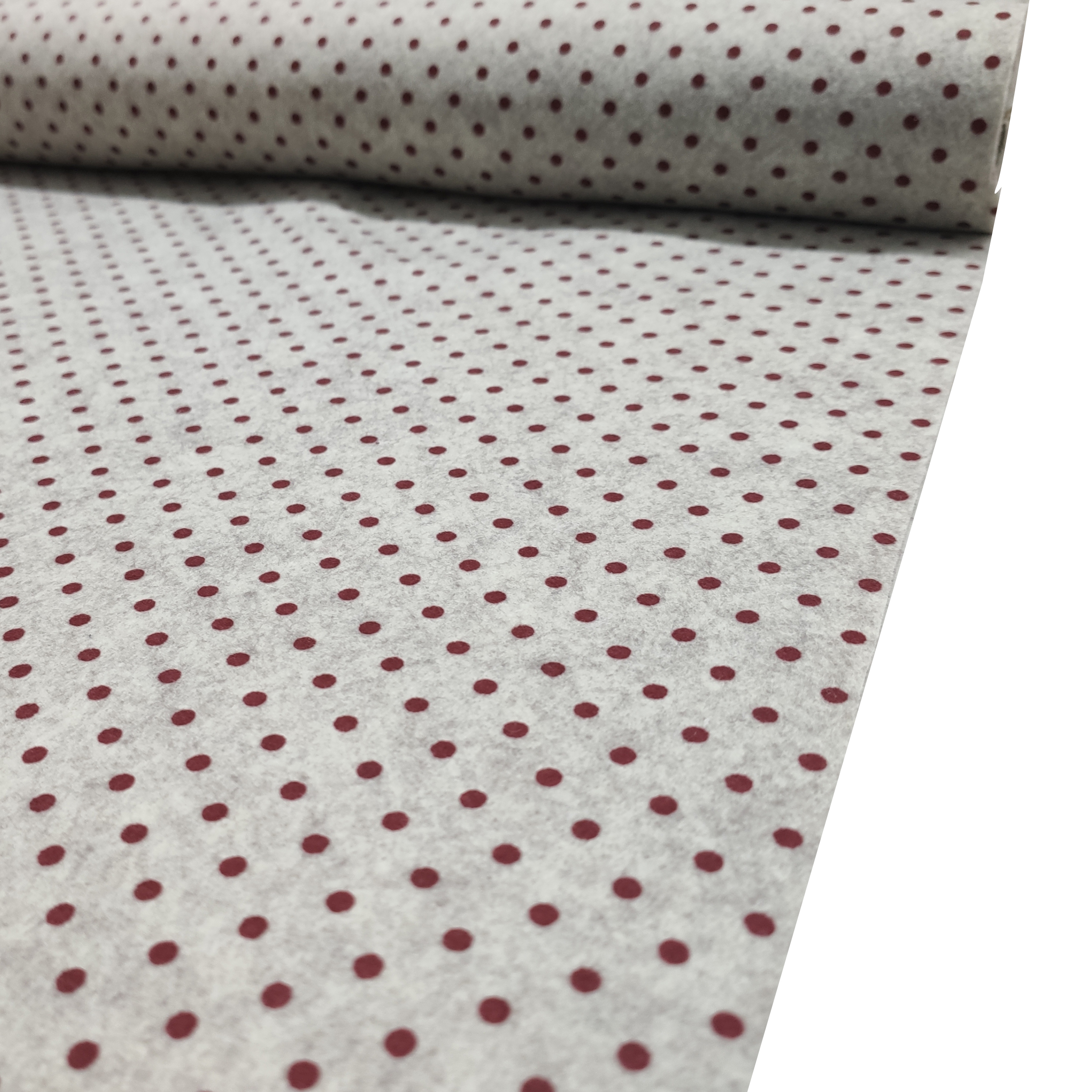 Soft Thin Felt - Burgundy Small Dots Image