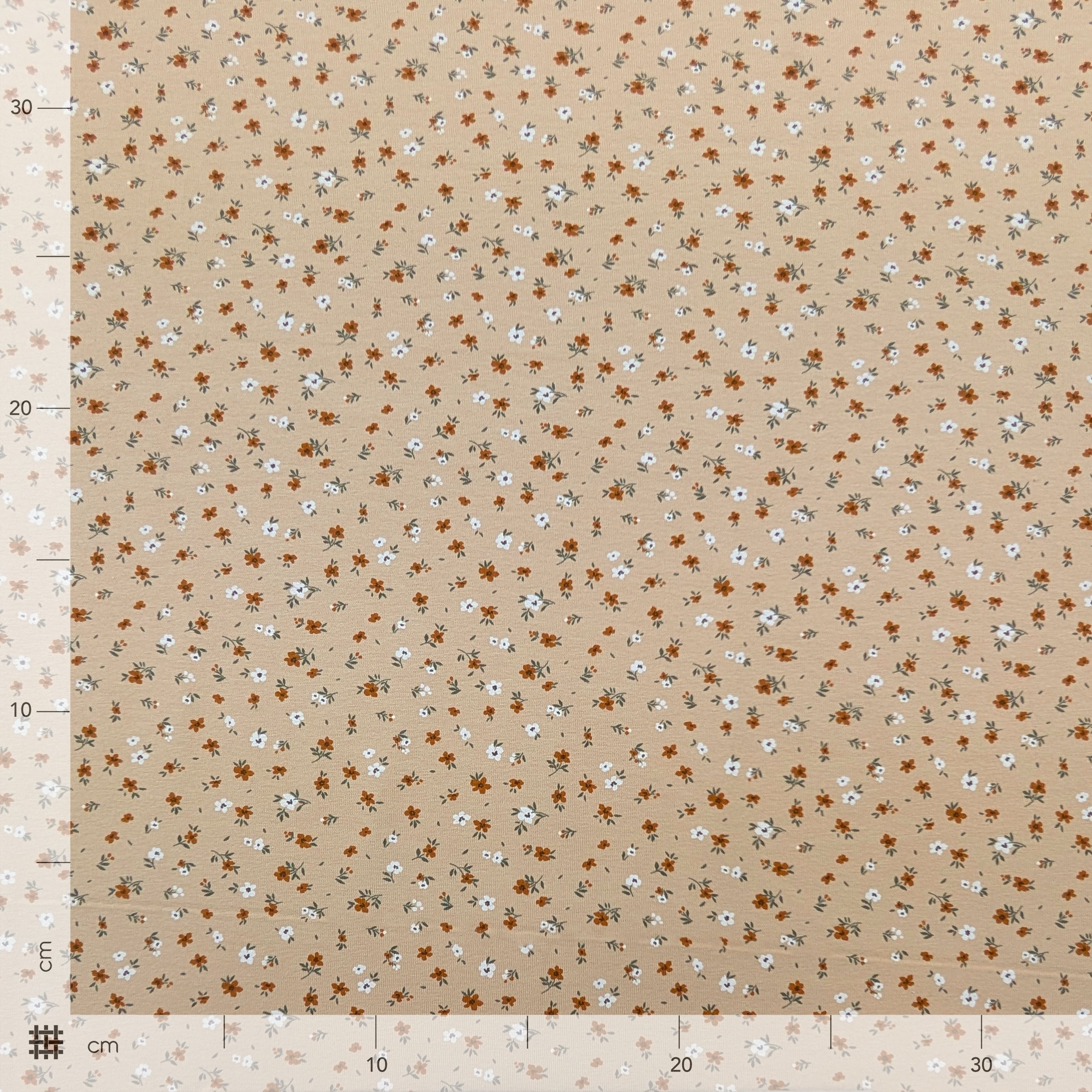 Jersey Cotton Beige Floral Jersey Image