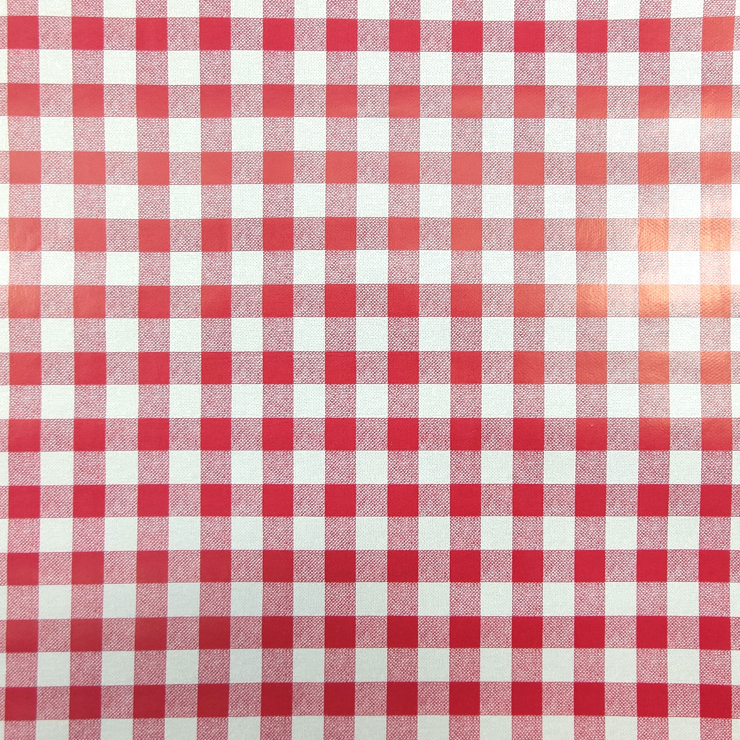 Ritaglio Tovaglia Plastificata Pic Nic Quadretti Bianchi Rosso 50x140 cm Image