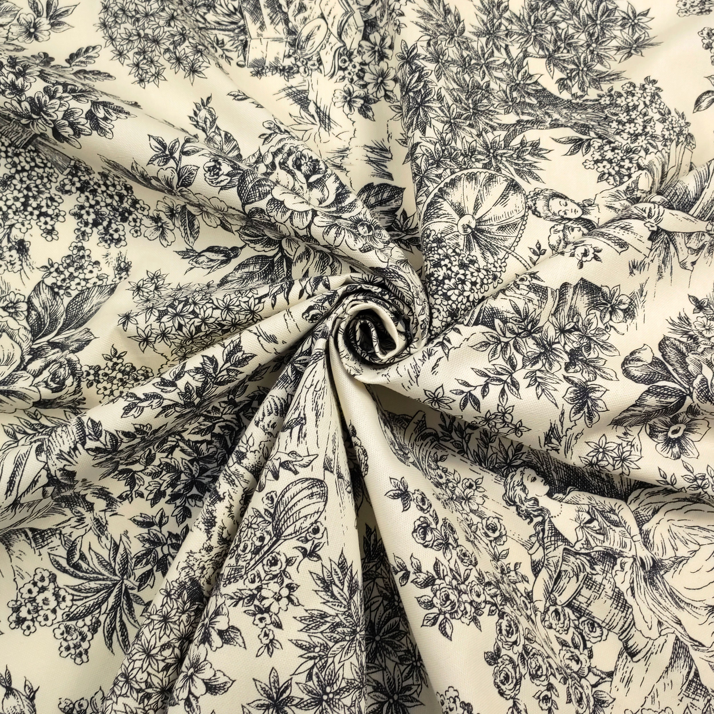 Panama Fabric French Countryside Black 