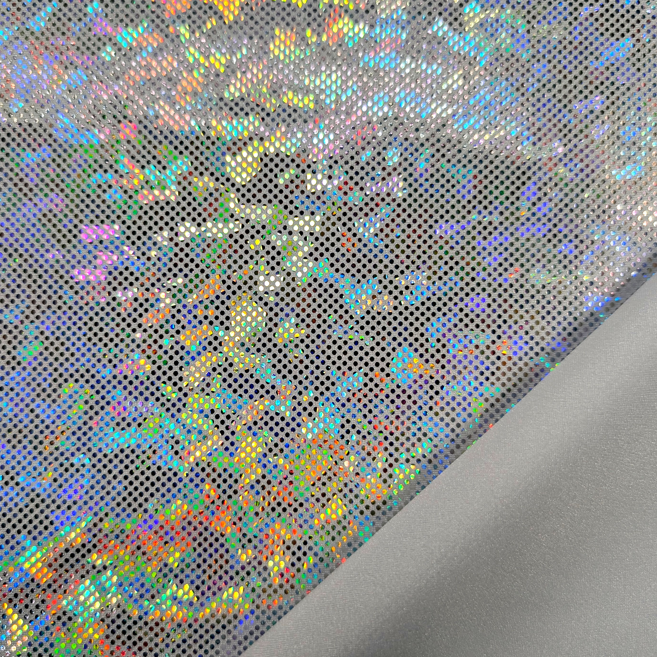 Lycra Bielastica Plata/Blanco holográfico Image