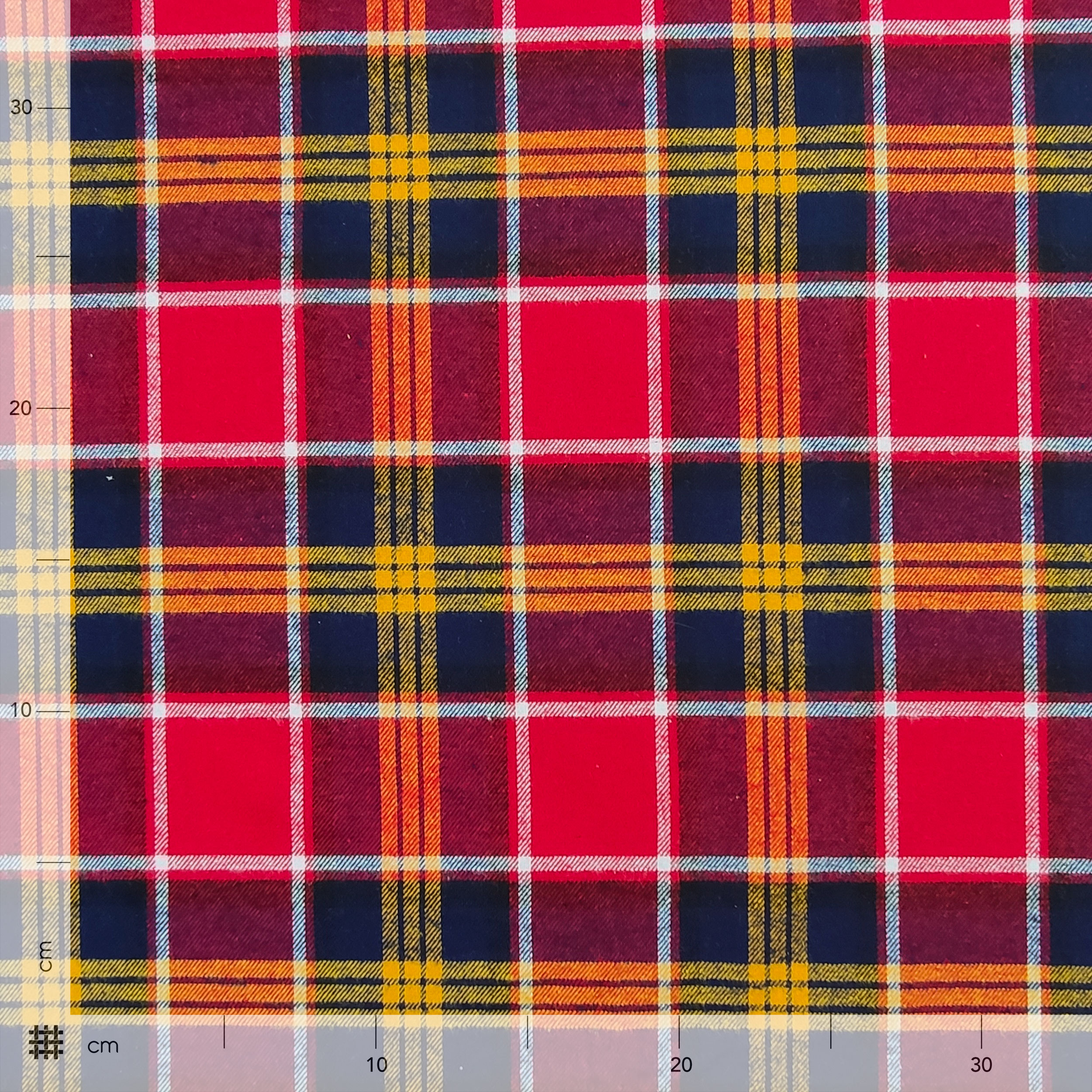 Tissu de flanelle écossaise Rouge Bleu Jaune Image