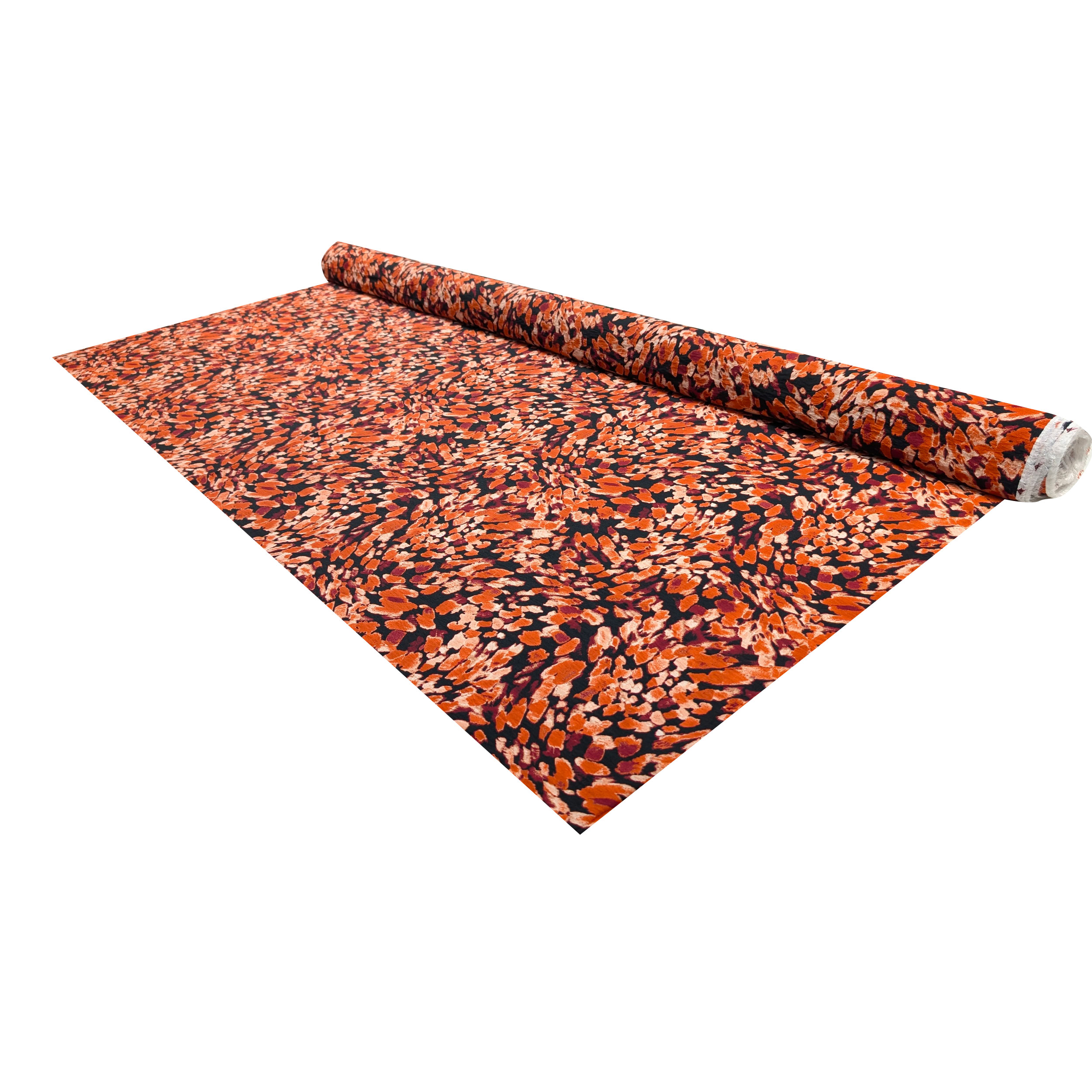 Viscose Hand Crepe Floral Abstract Brick Image