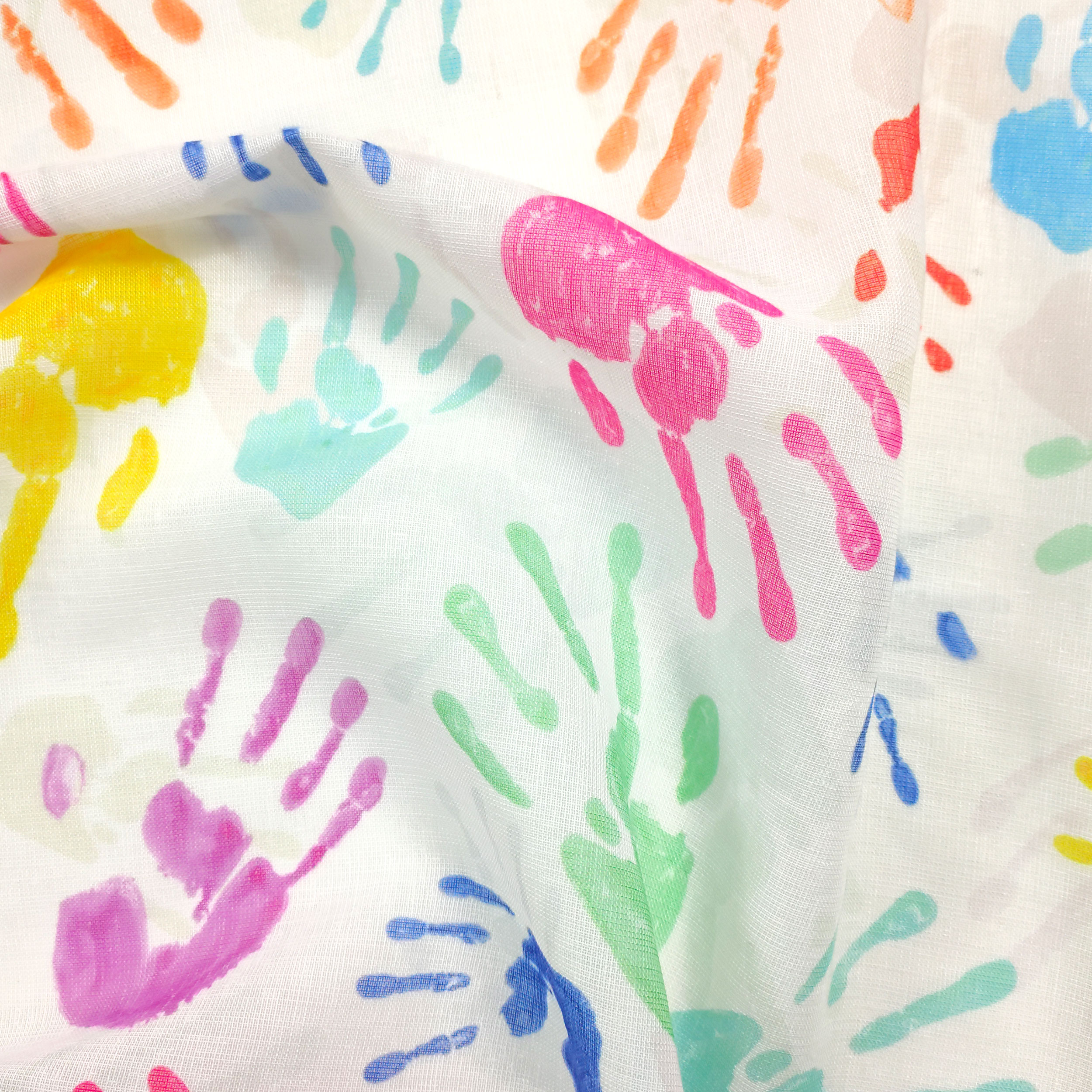 Tent Fabric Colourful Handprints