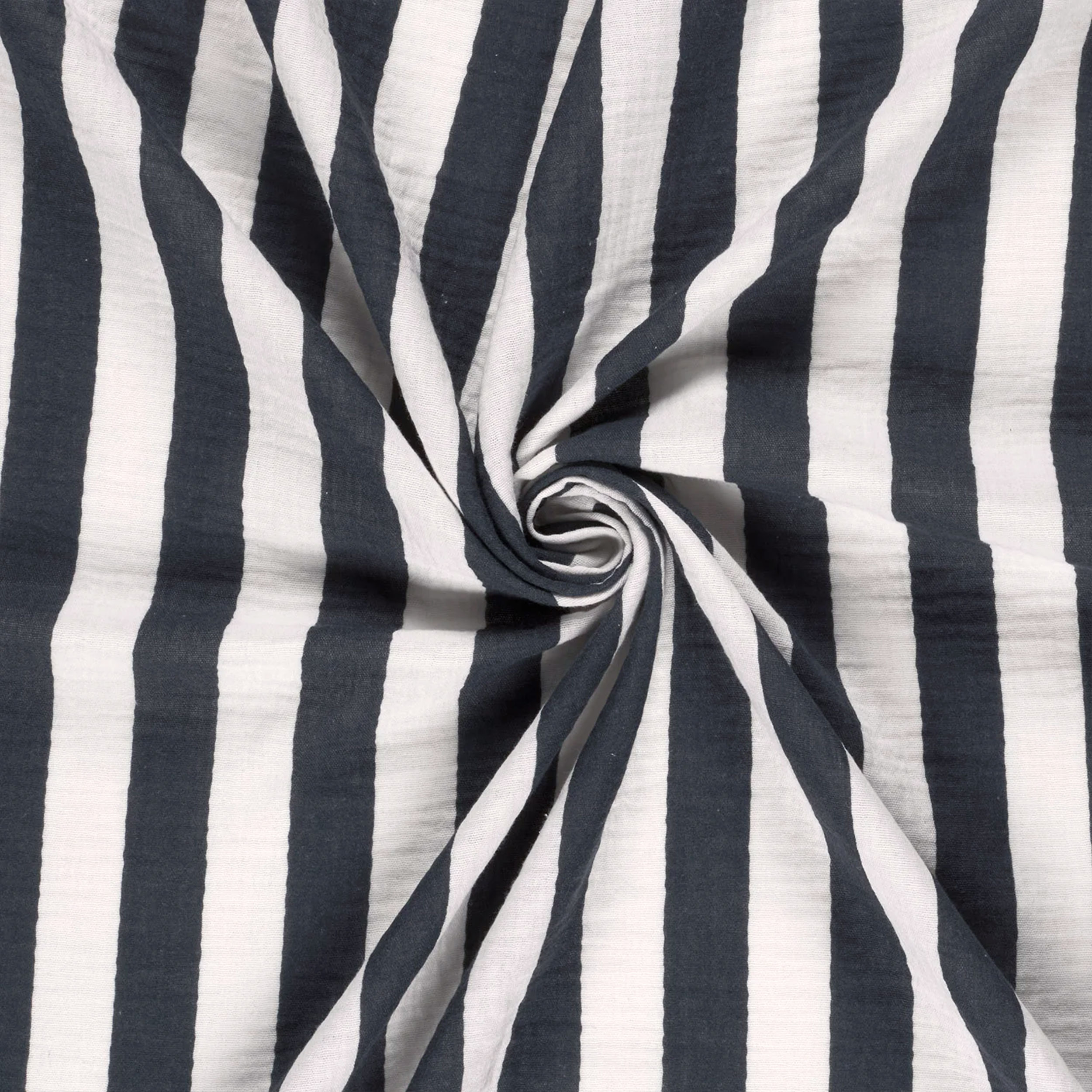 Cotton Muslin Vertical Stripes Blue Image