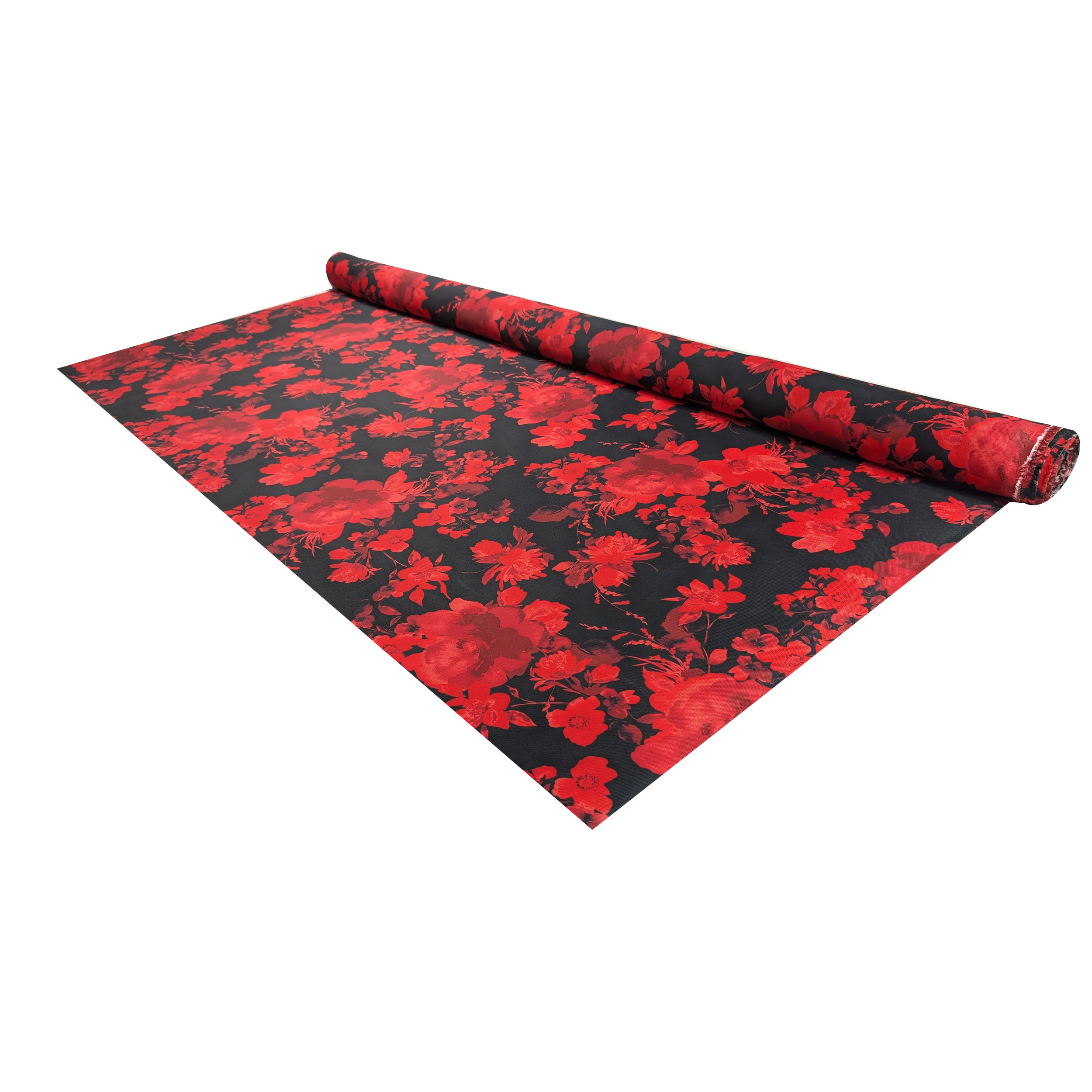 Mikado Italienische High Fashion Rote Blumen Image