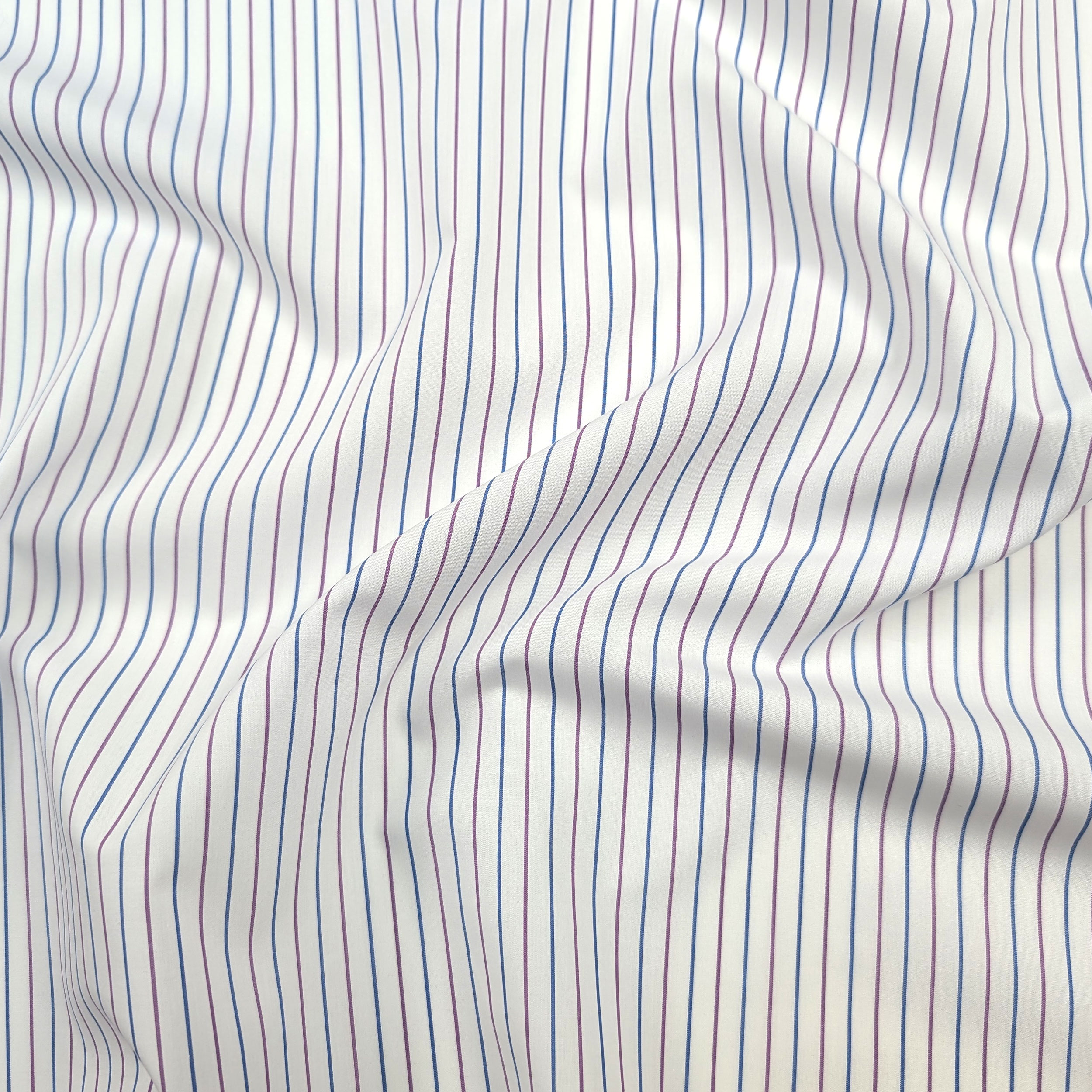 Cotton for Shirts Thin Stripes Blue and Purple Image