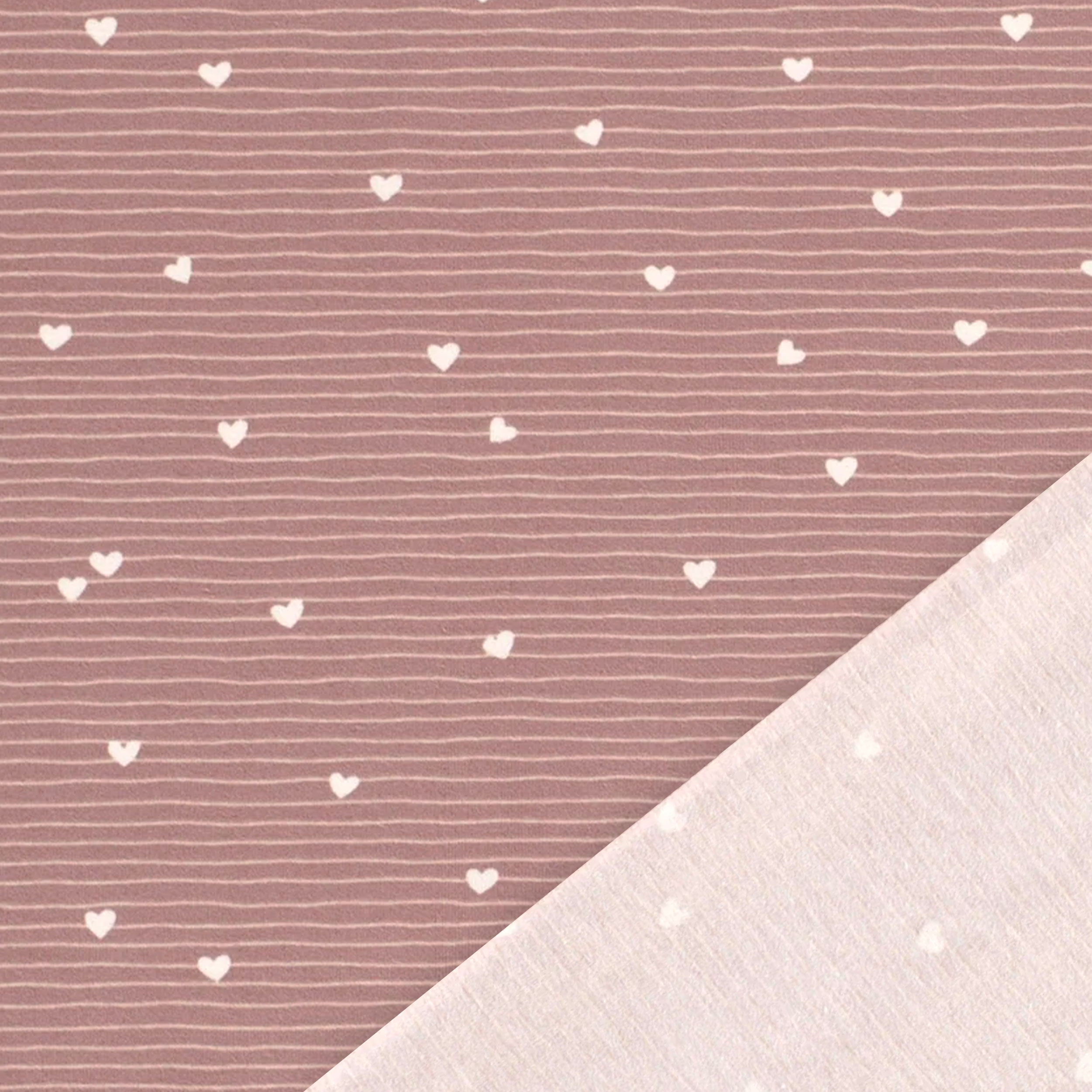Mini Hearts Printed Cotton Jersey