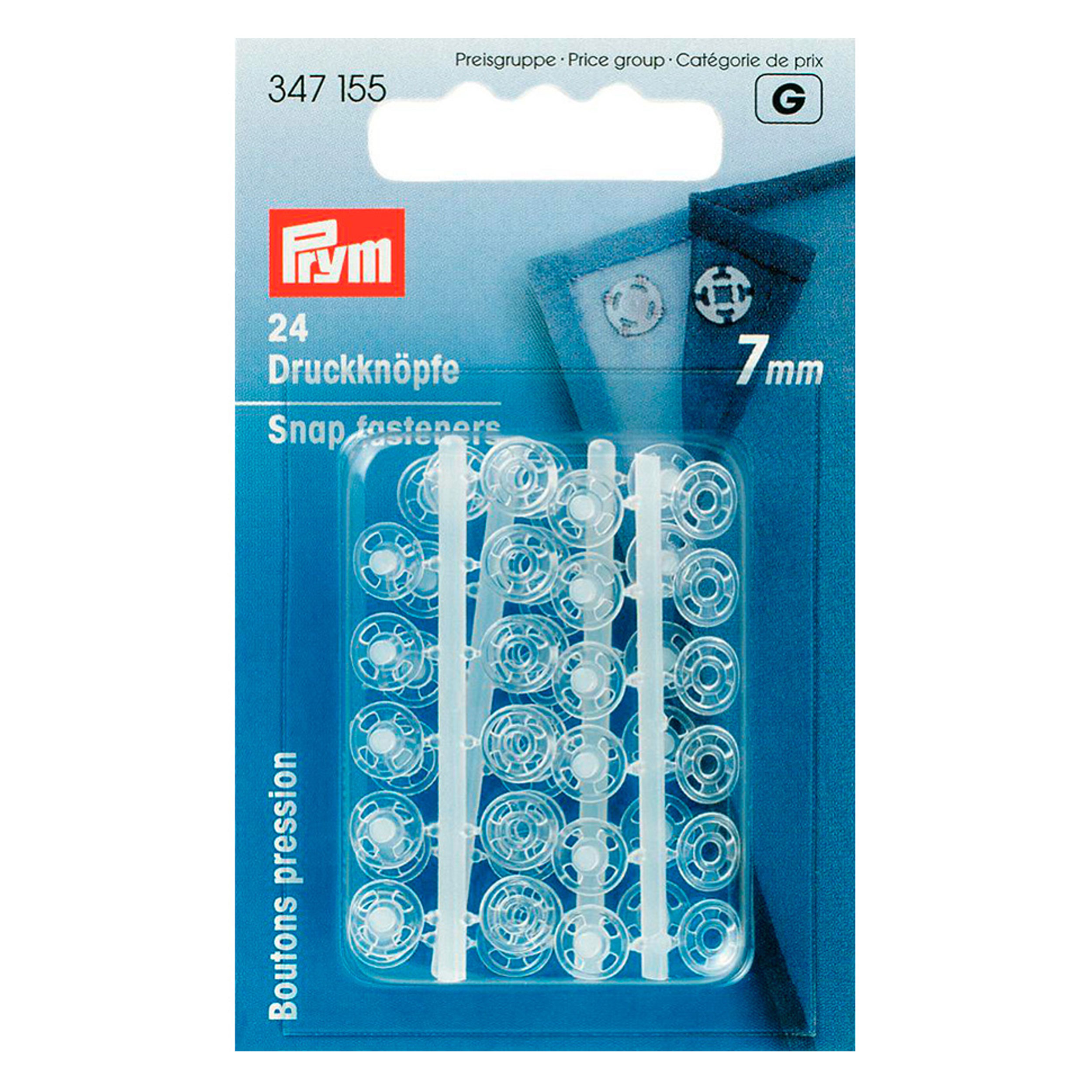 Boutons automatiques ronds en plastique Prym 7 mm