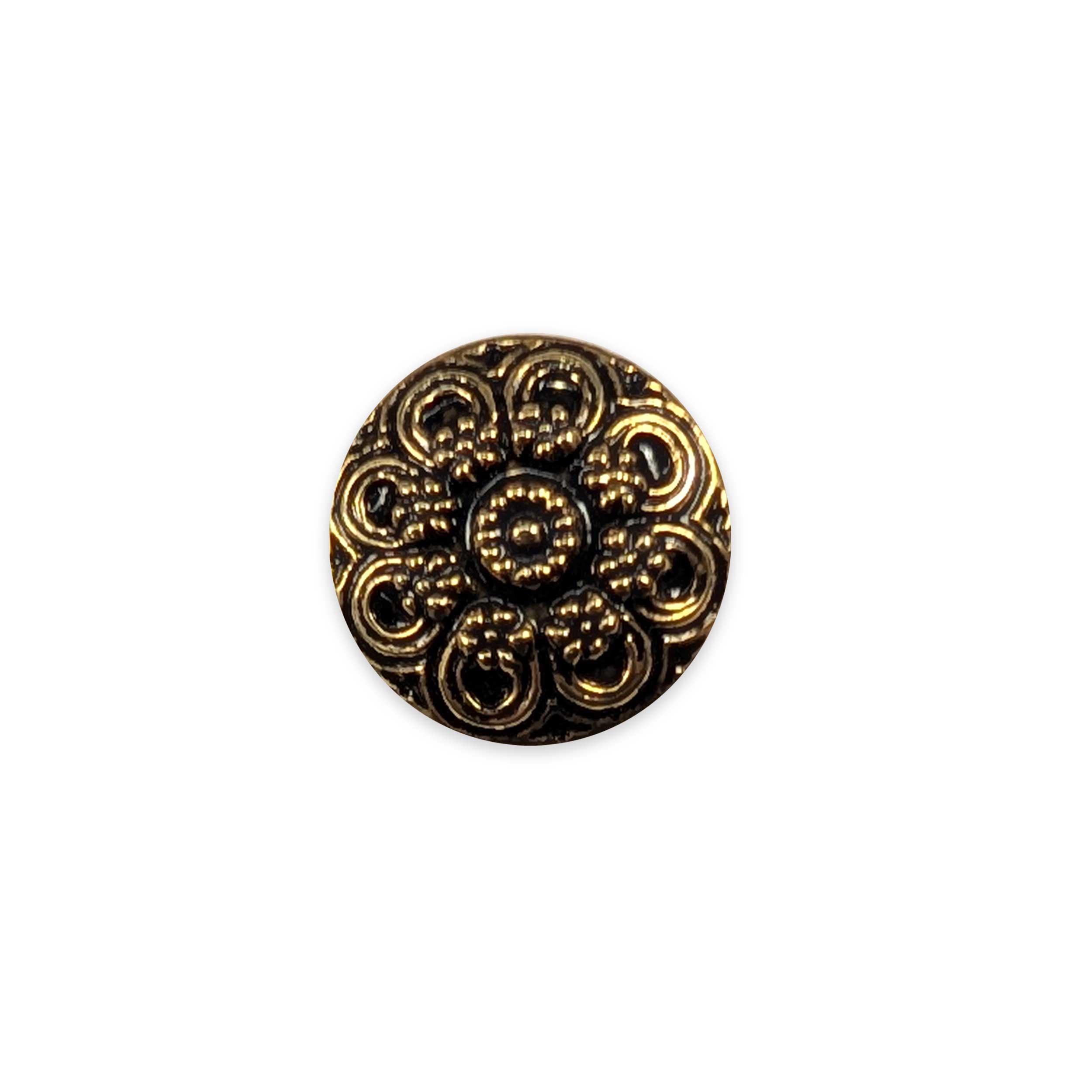 Large Gold Button with Little Flowers Image