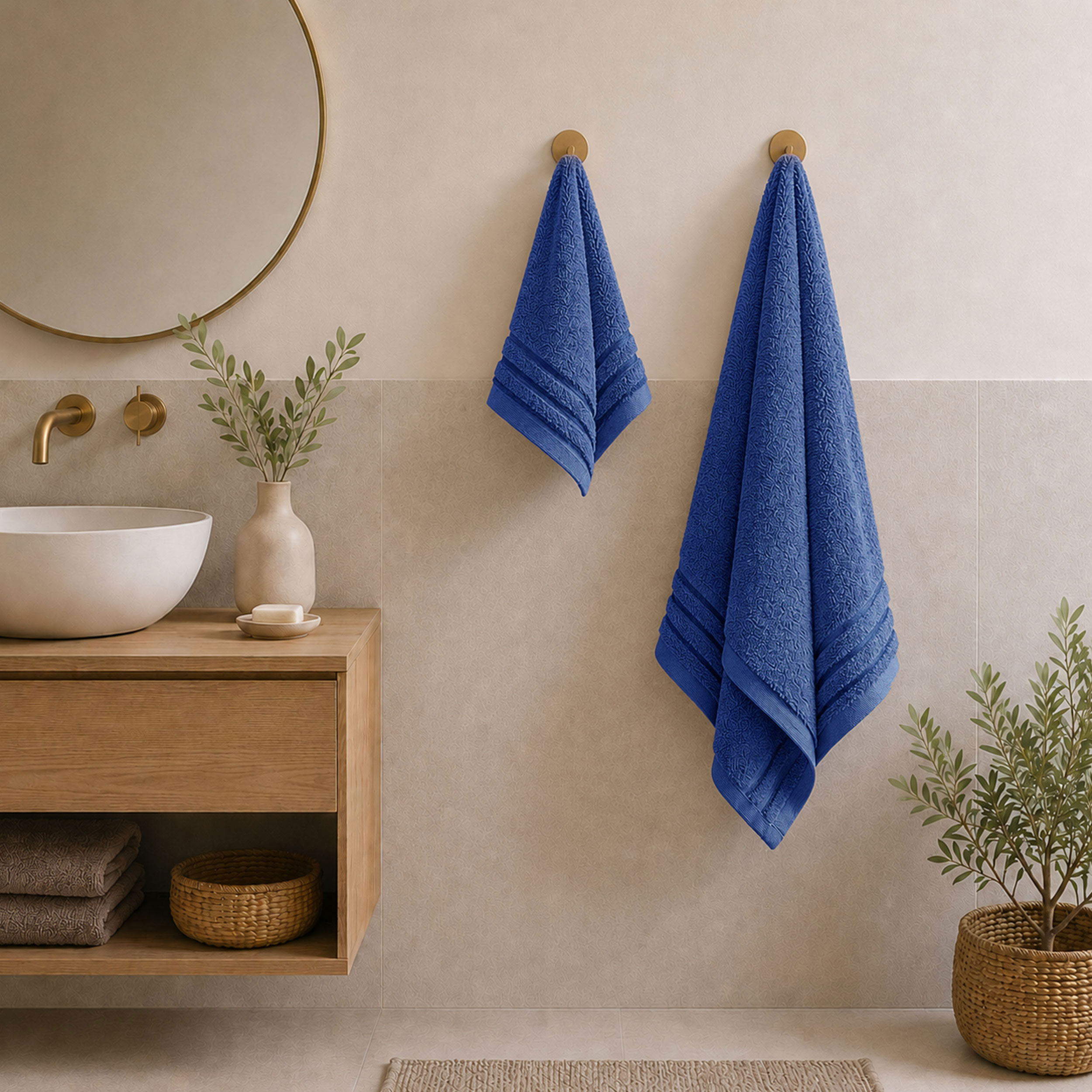Blue Bath, Face and Guest Towel Set Image