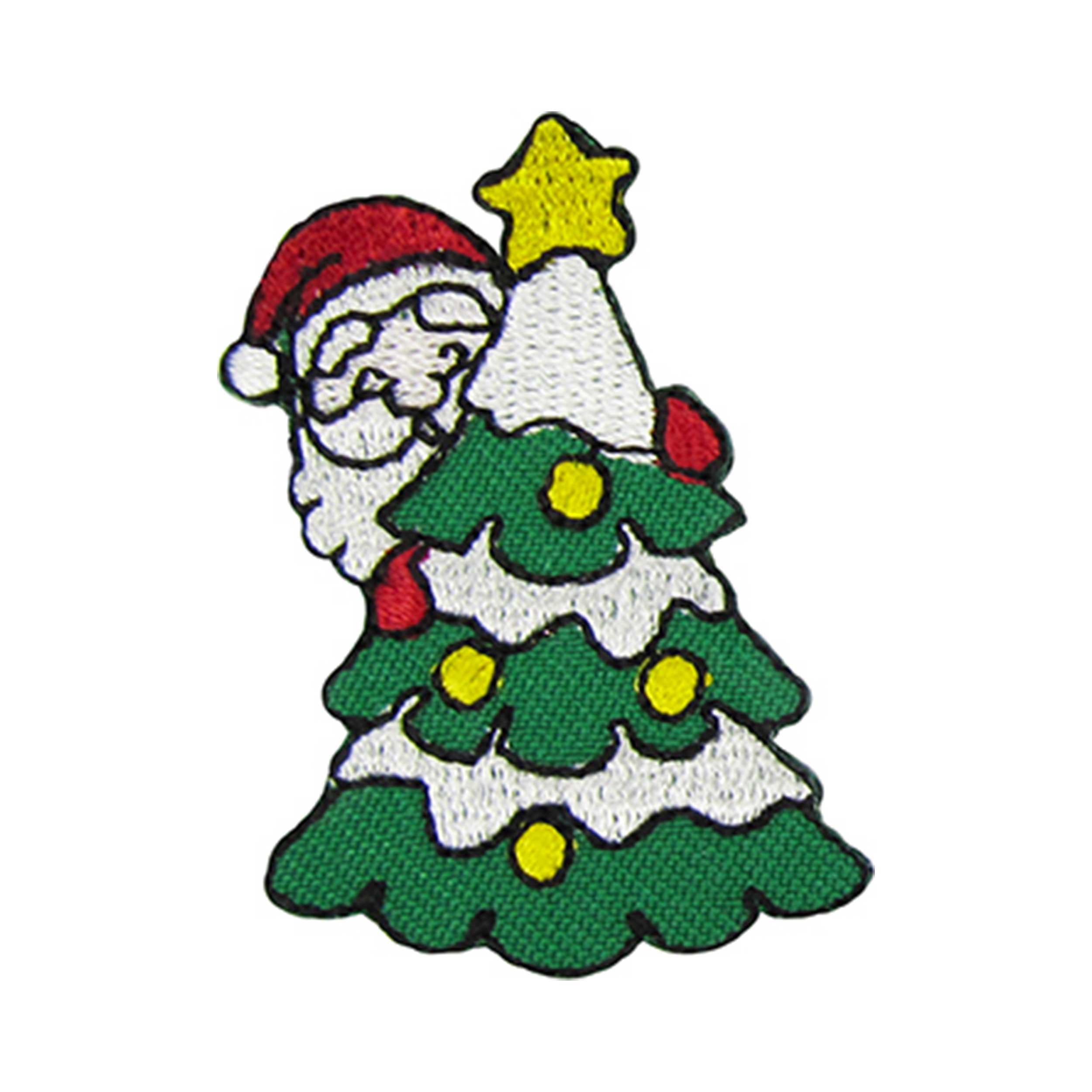 Santa Claus thermoadhesive appliqué with Christmas tree Image