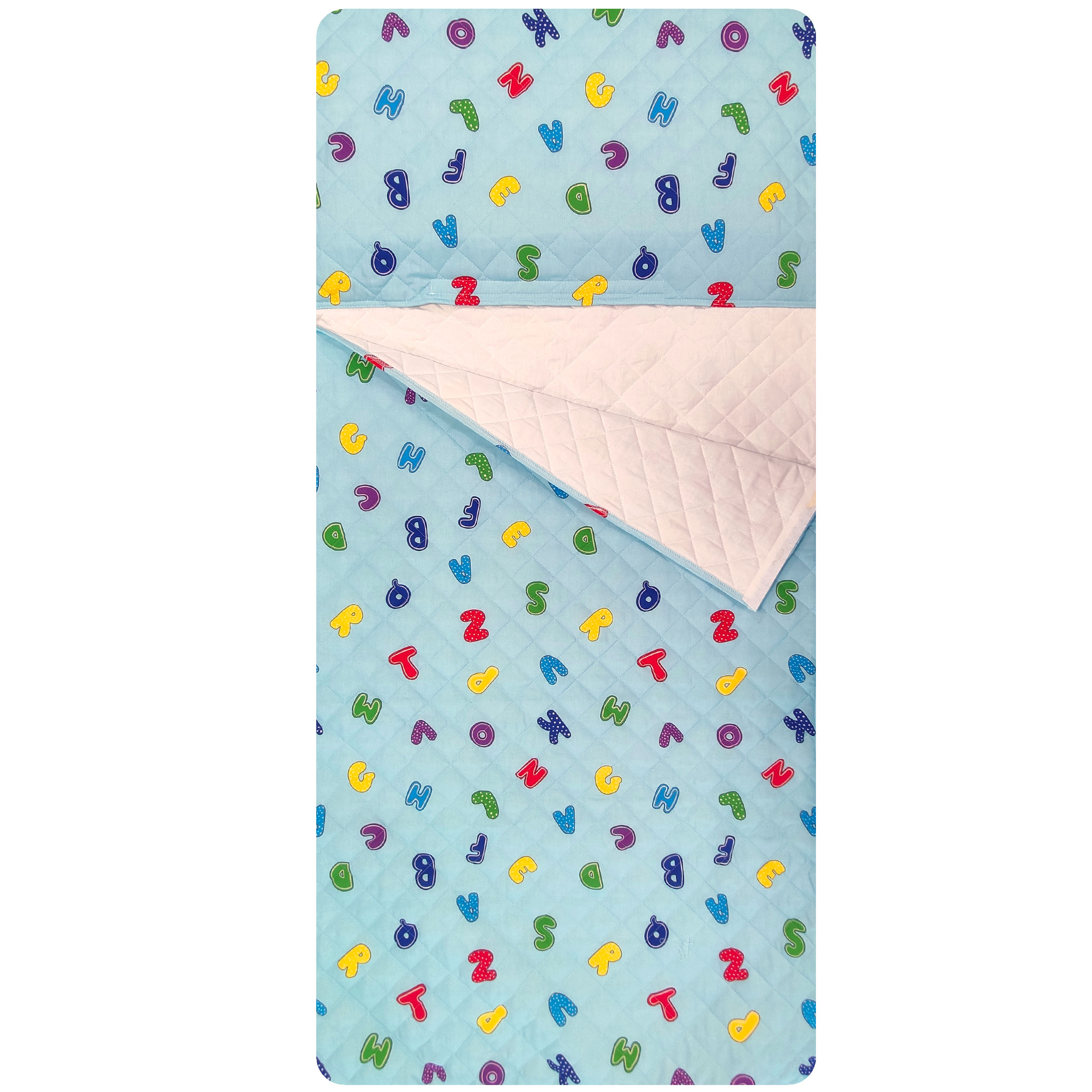 Alphabet Sac de couchage Fond bleu clair