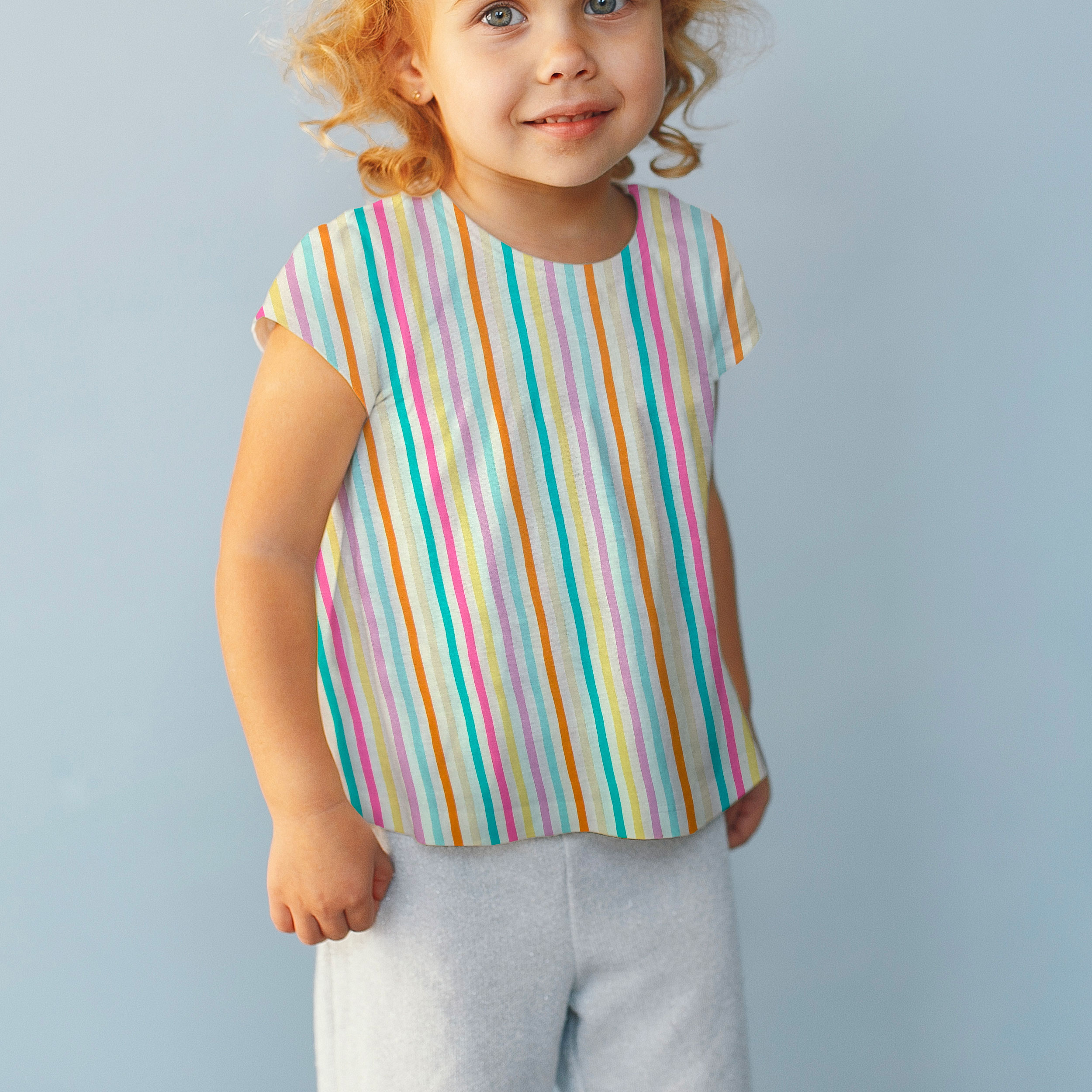 Rainbow Stripes Cotton Poplin