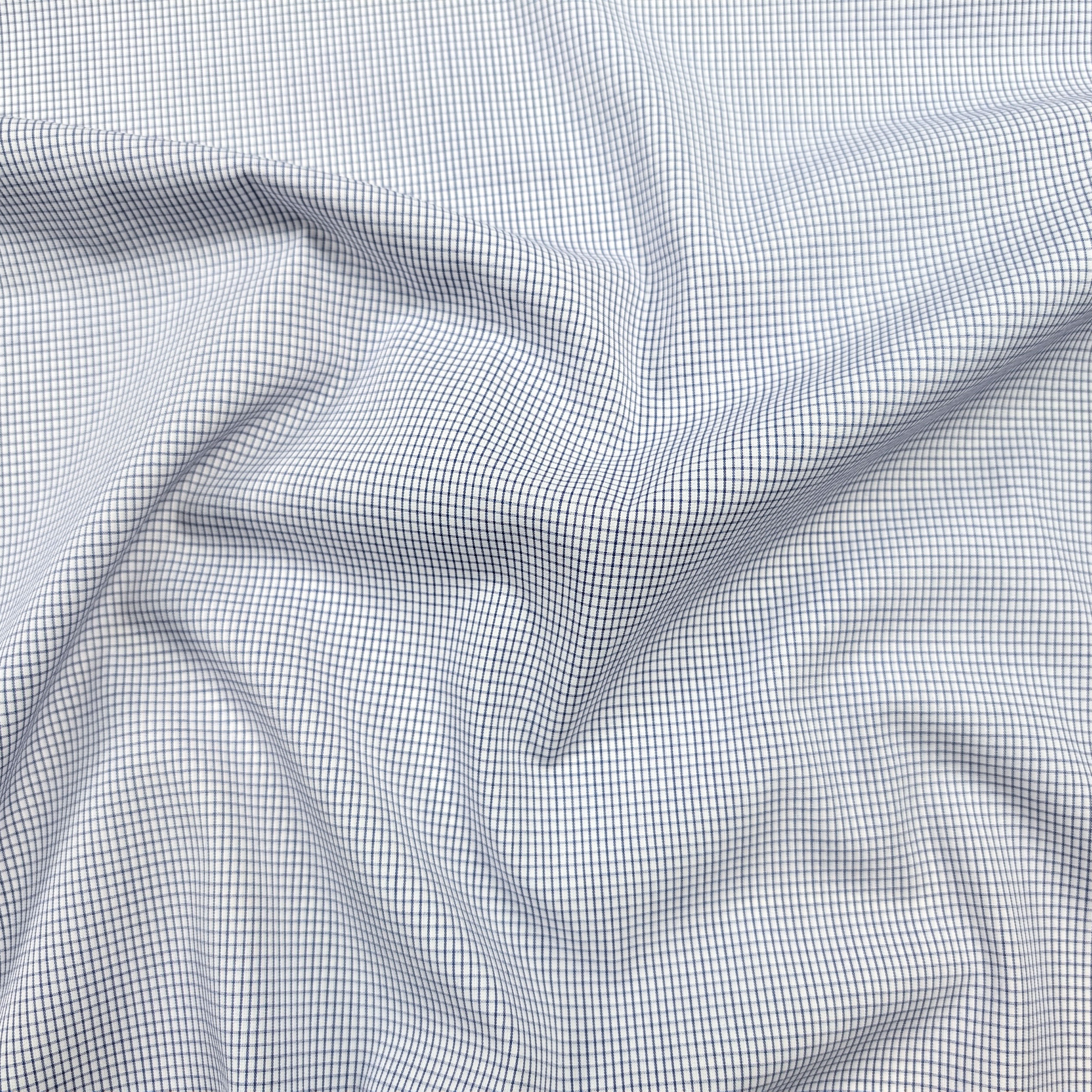 Cotton for shirting Quadrettini Avio Image