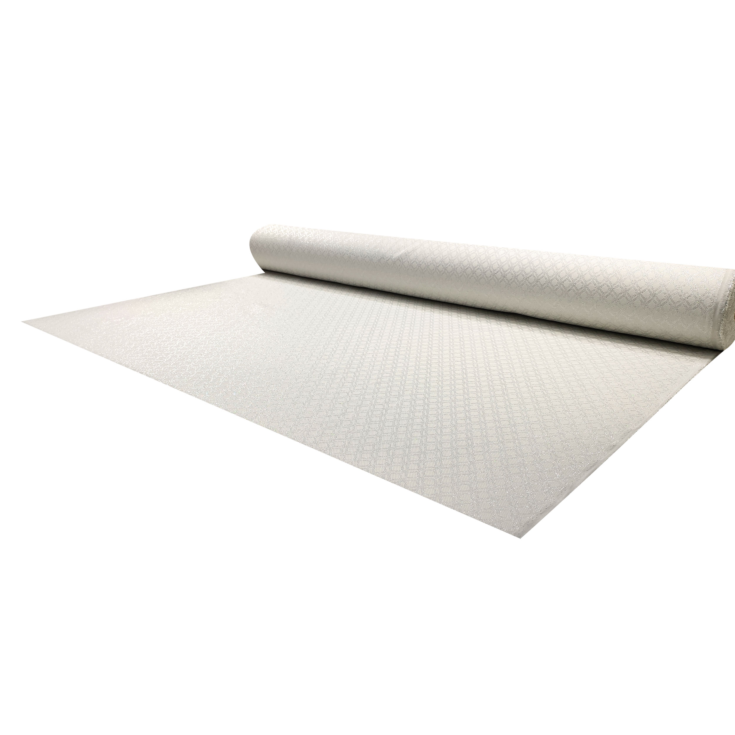 Tissu Jacquard Géométrie Lurex Argent