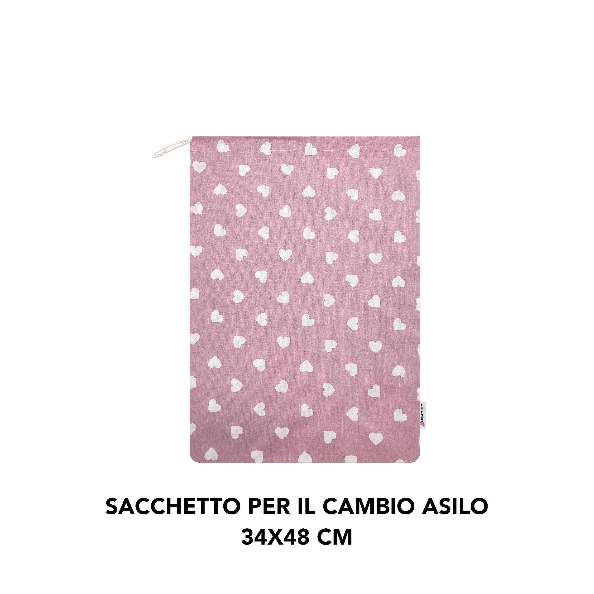 Sac à langer Kindergarten White Hearts Background Pink Antique