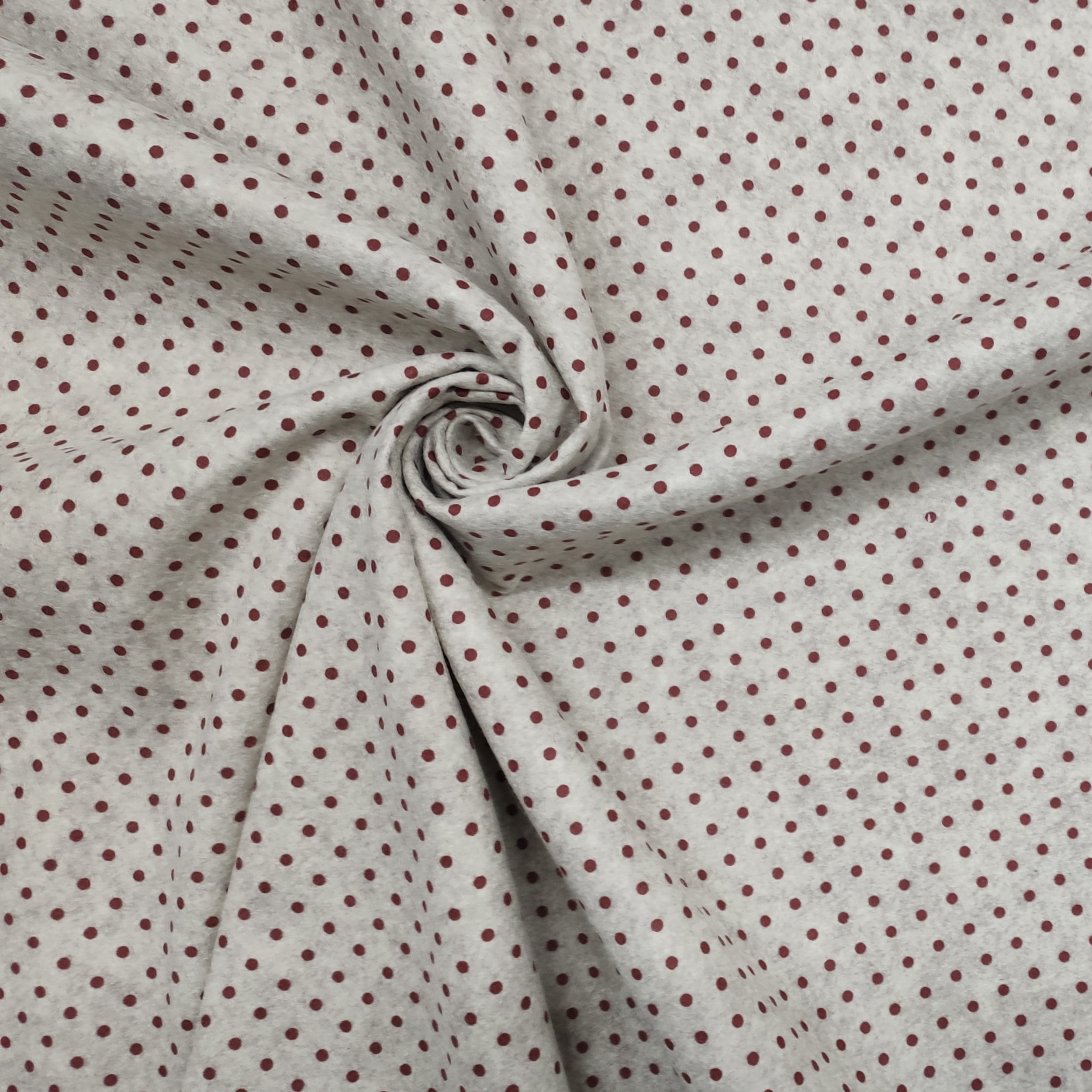 Soft Thin Felt - Burgundy Small Dots Image