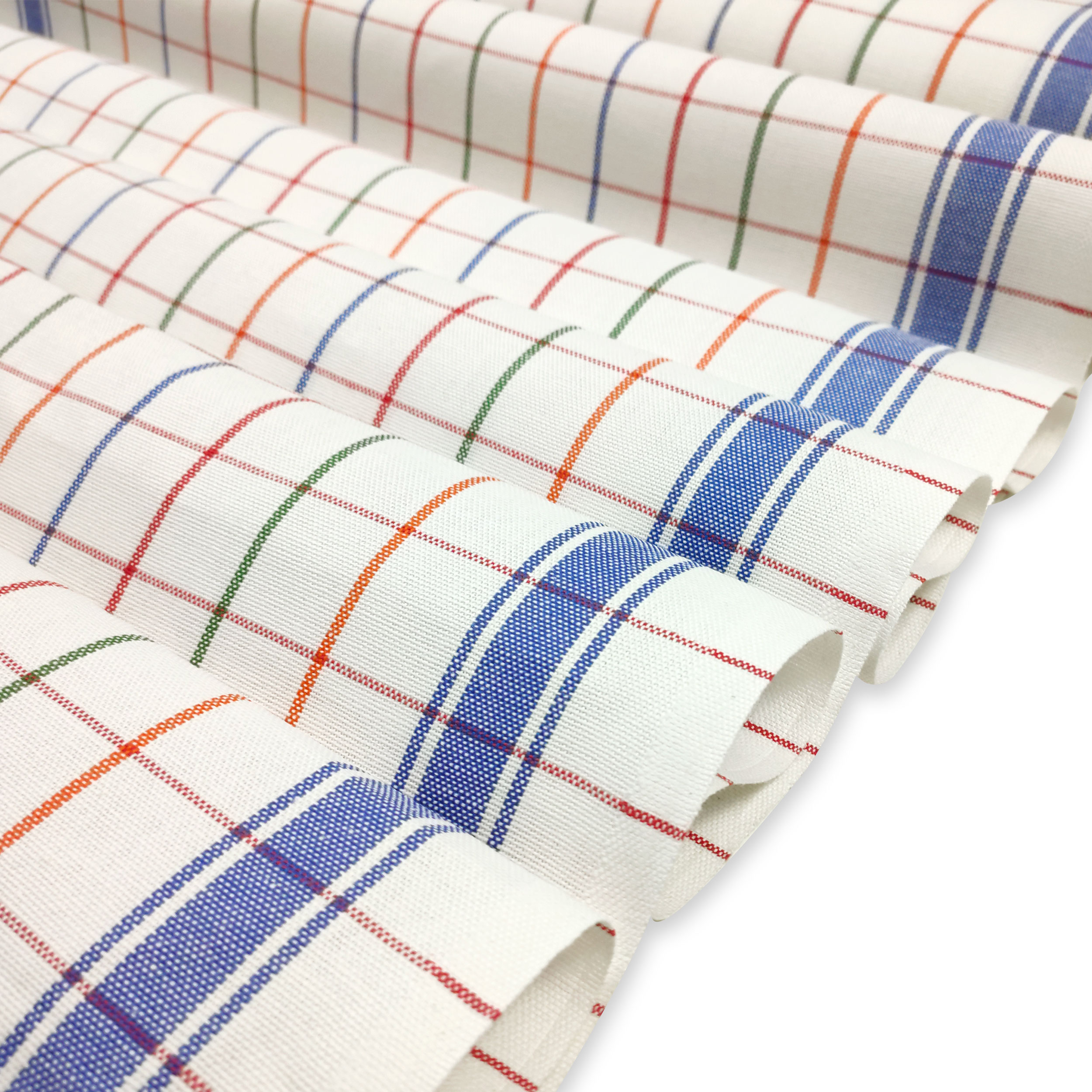 Fabric for Double-Edged Tea Towels Blue with Stripes