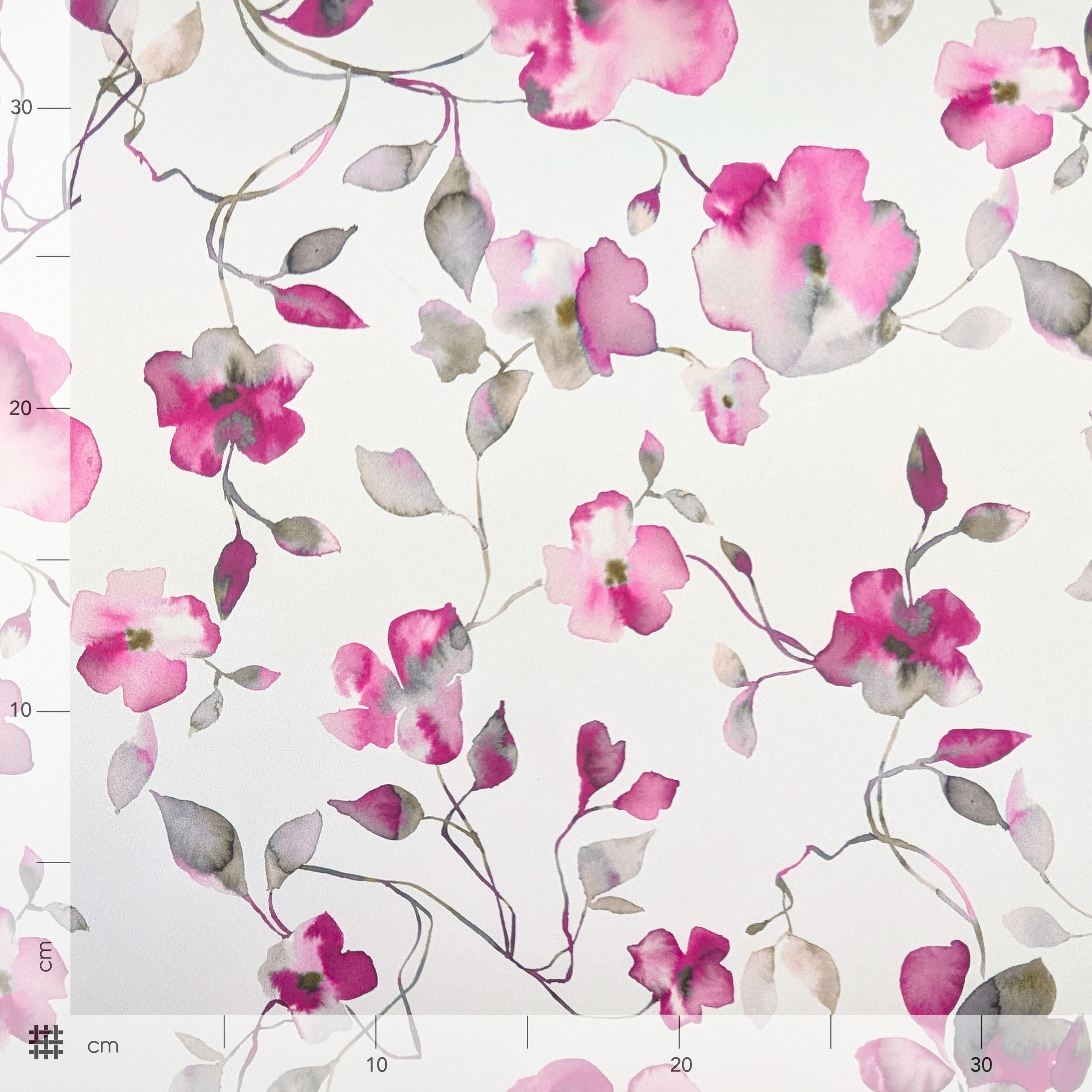 Ensemble de satin haut Mode Aquarelle Fleurs Fuxia Image