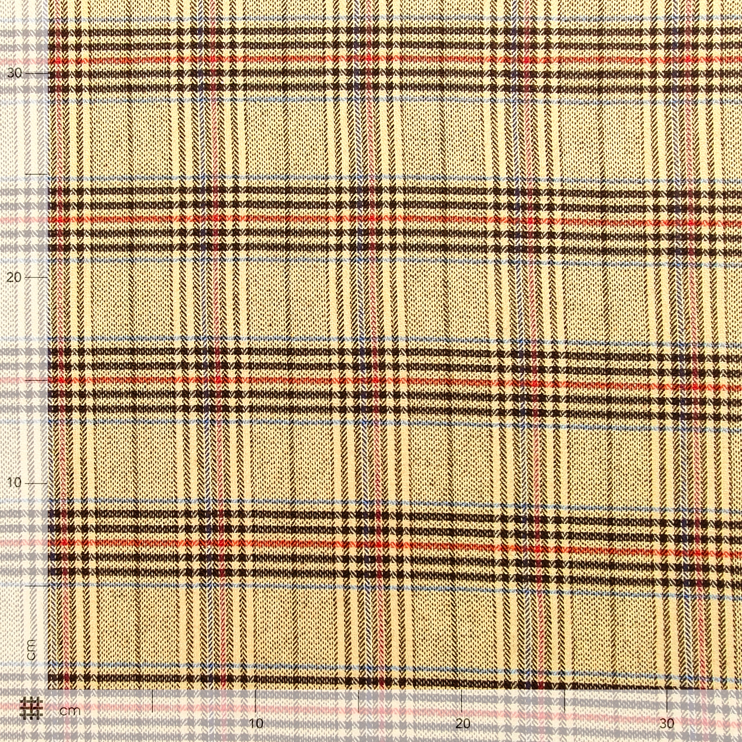 Plaid en coton écossais mélangé Beige
