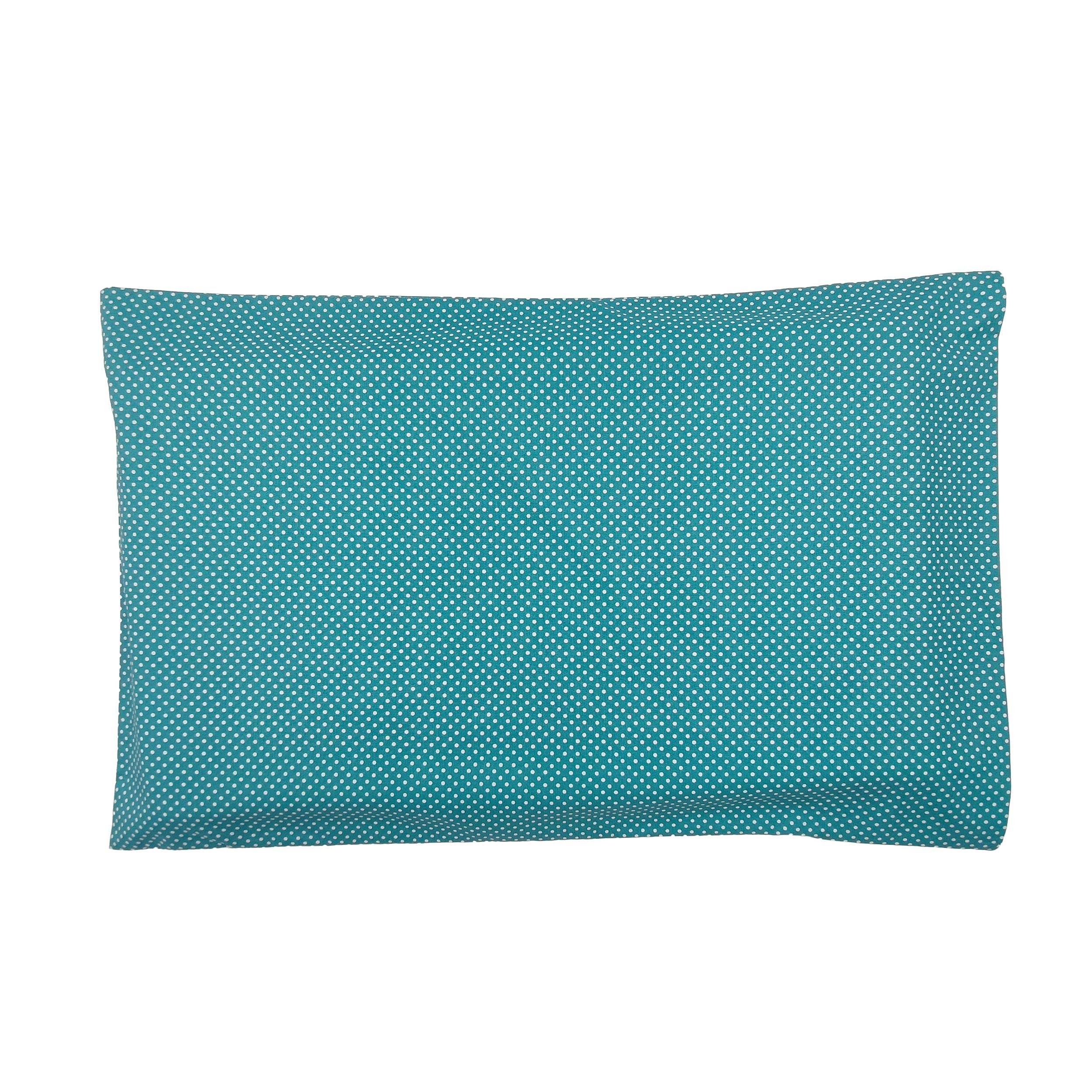 Taie d'oreiller turquoise à pois