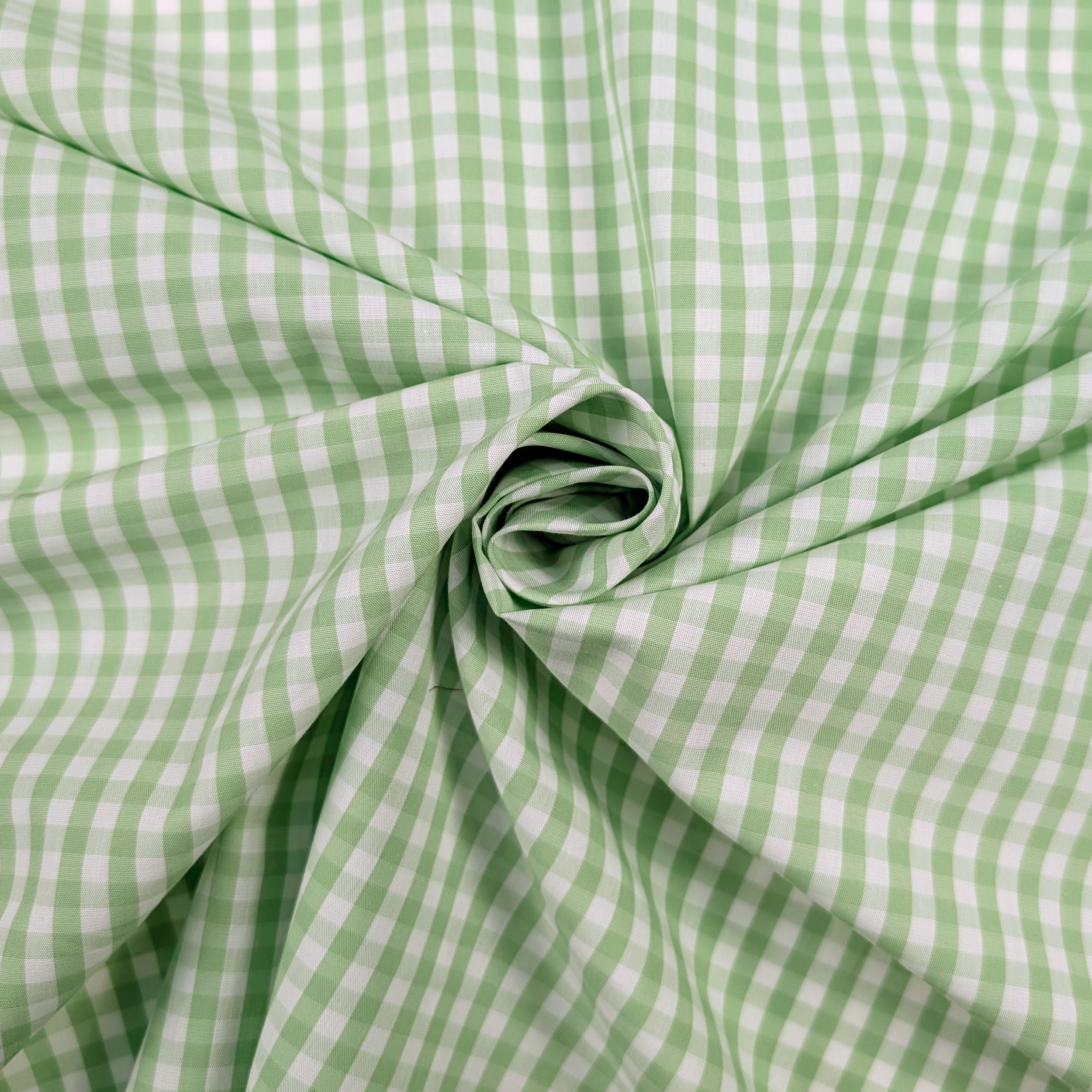 Light Green Check Cotton for Shirts Image
