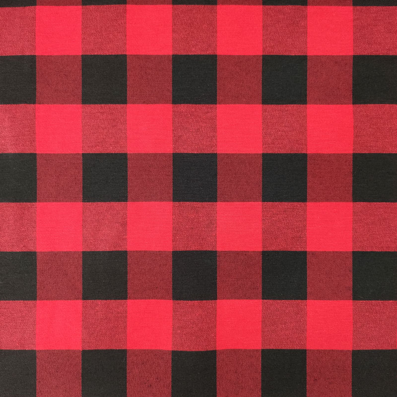 Tissu de coton à carreaux rouges et noirs 50x140 cm Image