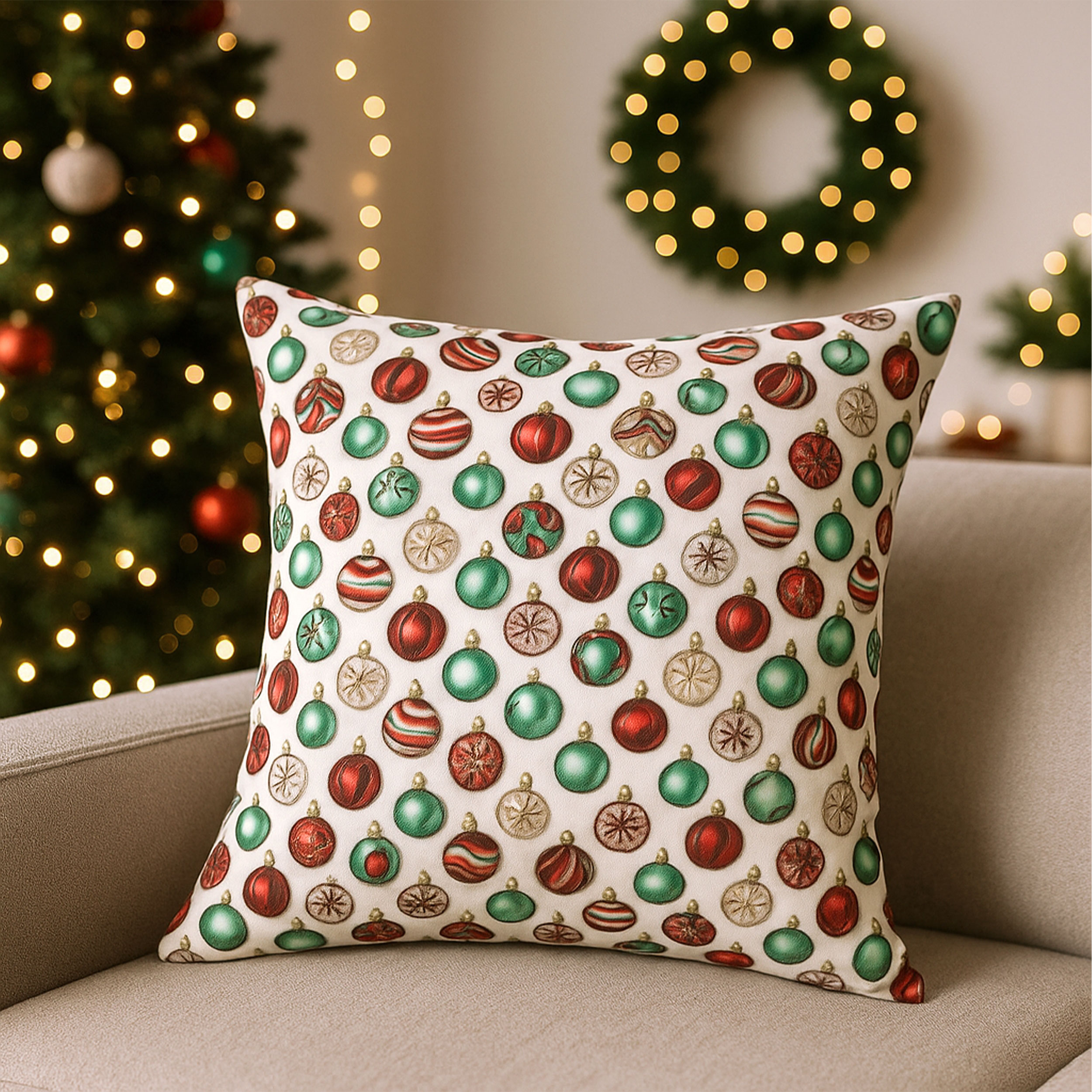 Cotton Poplin Christmas Balls Image